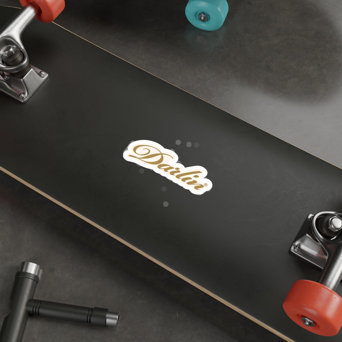 Darlin Script Die-Cut Sticker — Elegant Gold Calligraphy Sticker