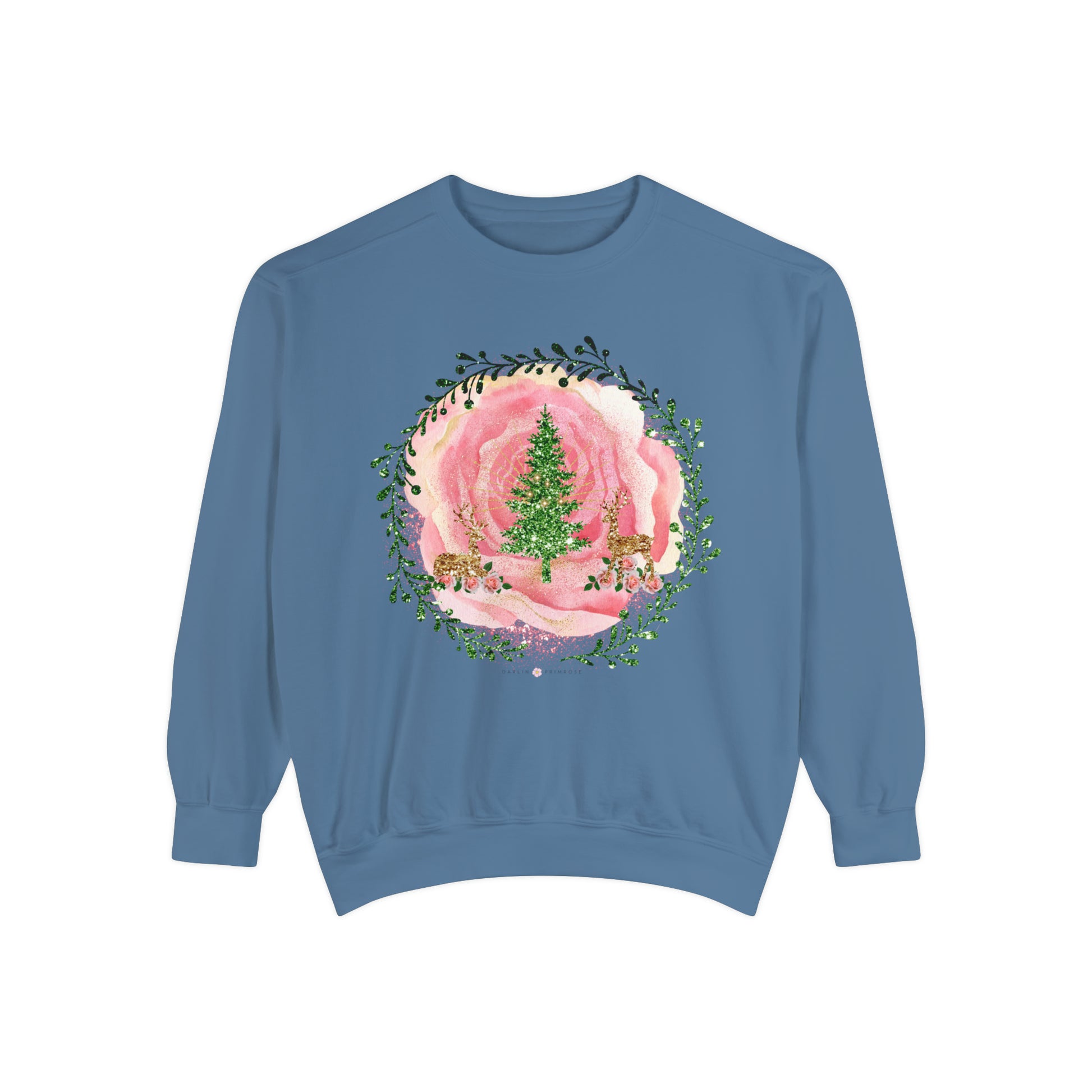 Reindeer on Roses -Unisex  Sweatshirt - Darlin Primrose