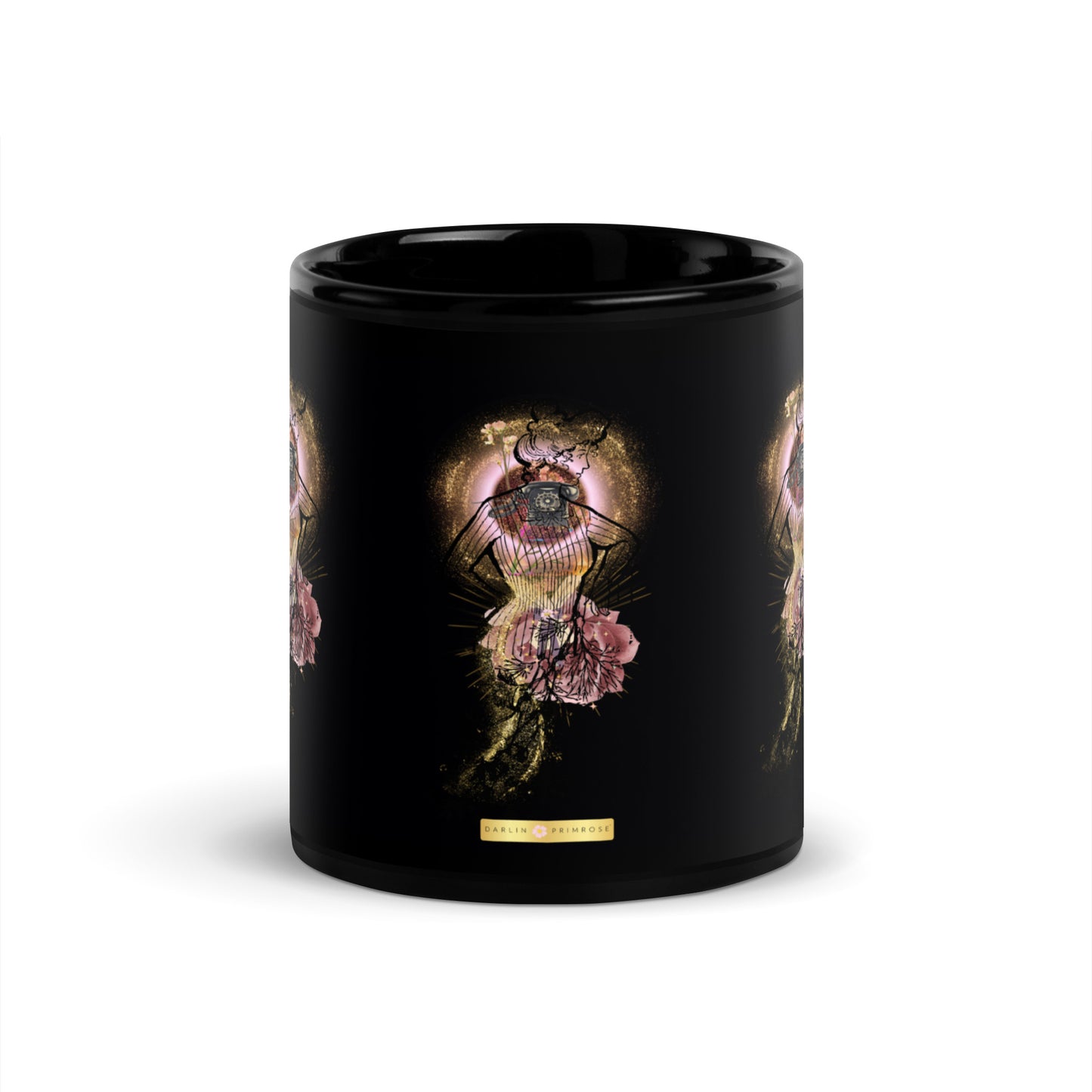Loves on the line-Black Glossy Mug - Darlin Primrose