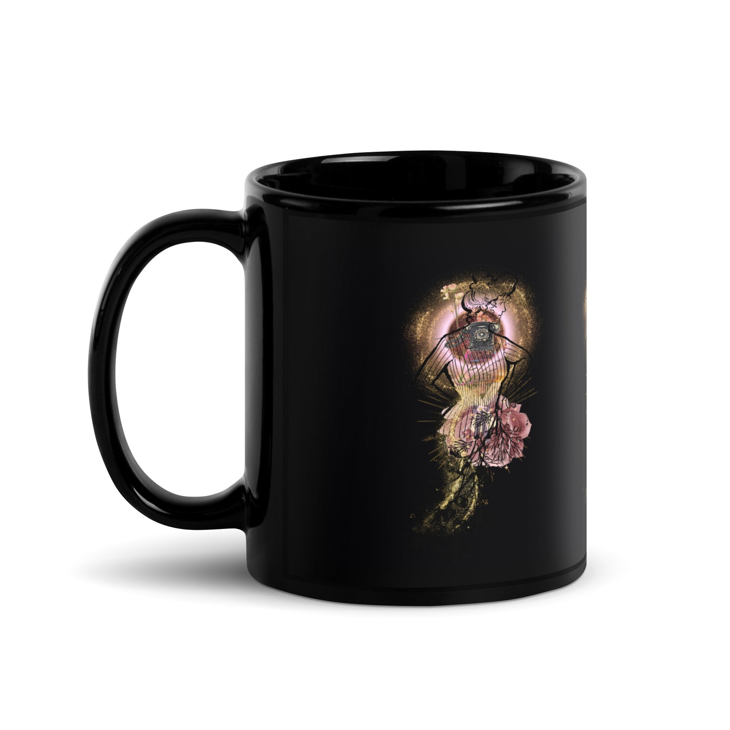 Loves on the line-Black Glossy Mug - Darlin Primrose