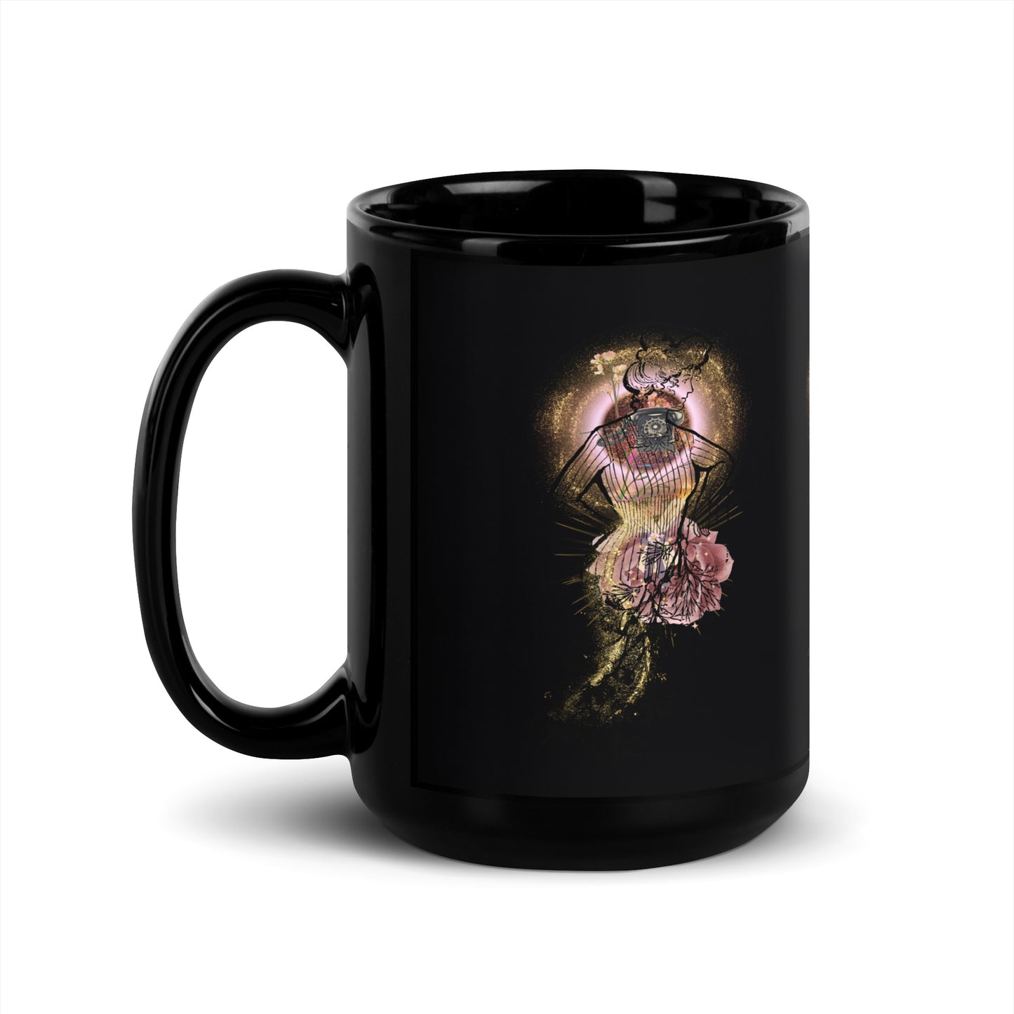 Loves on the line-Black Glossy Mug - Darlin Primrose