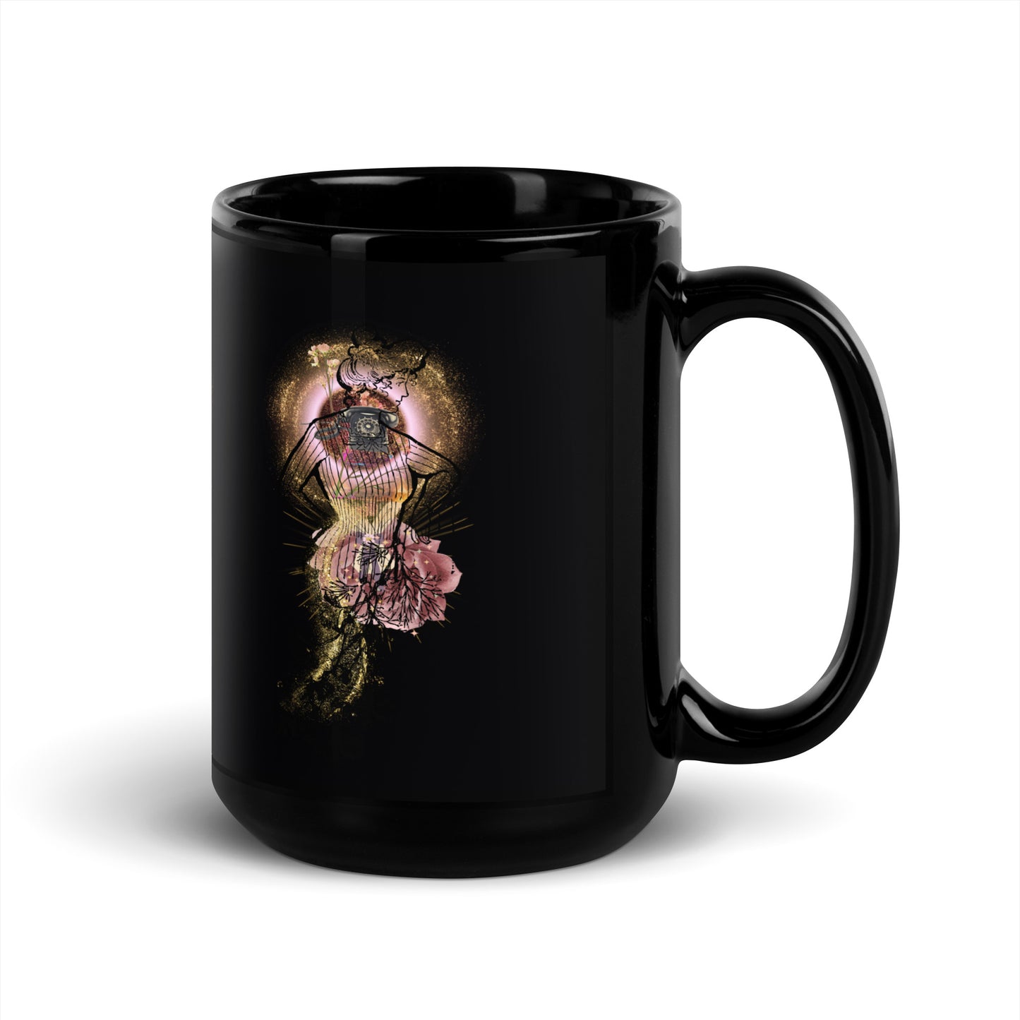 Loves on the line-Black Glossy Mug - Darlin Primrose