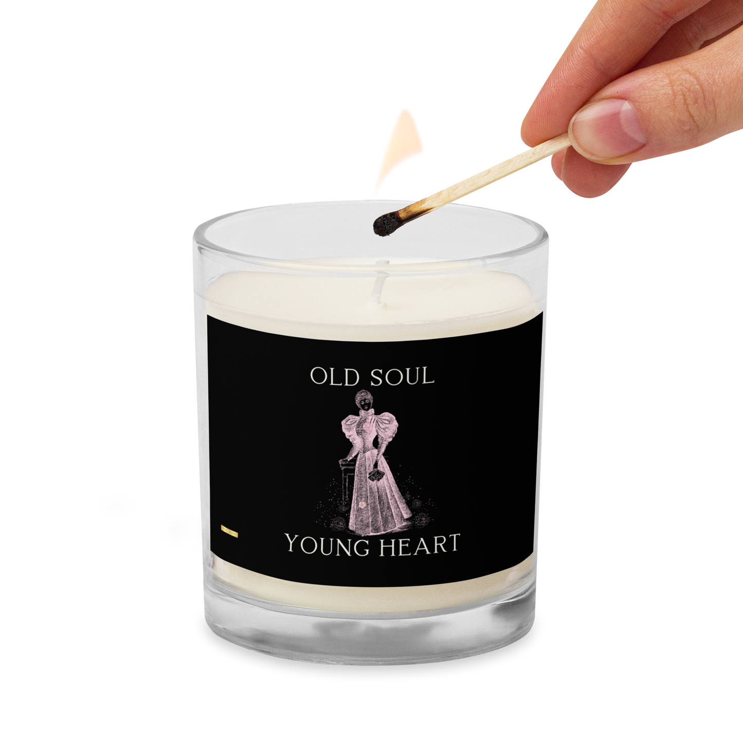 Old Soul Young Heart-Glass jar soy wax candle - Darlin Primrose