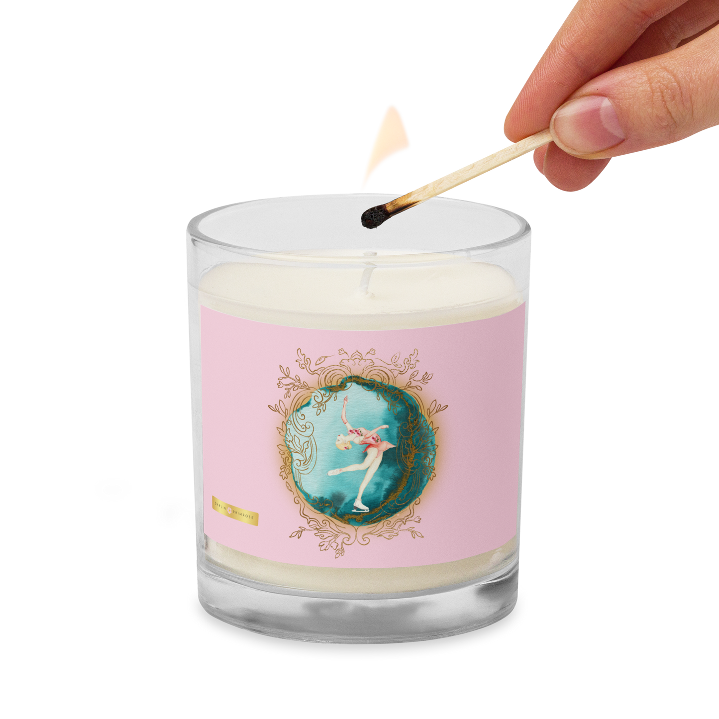 Rosalyn Layback ( Pink) Glass jar soy wax candle - Darlin Primrose