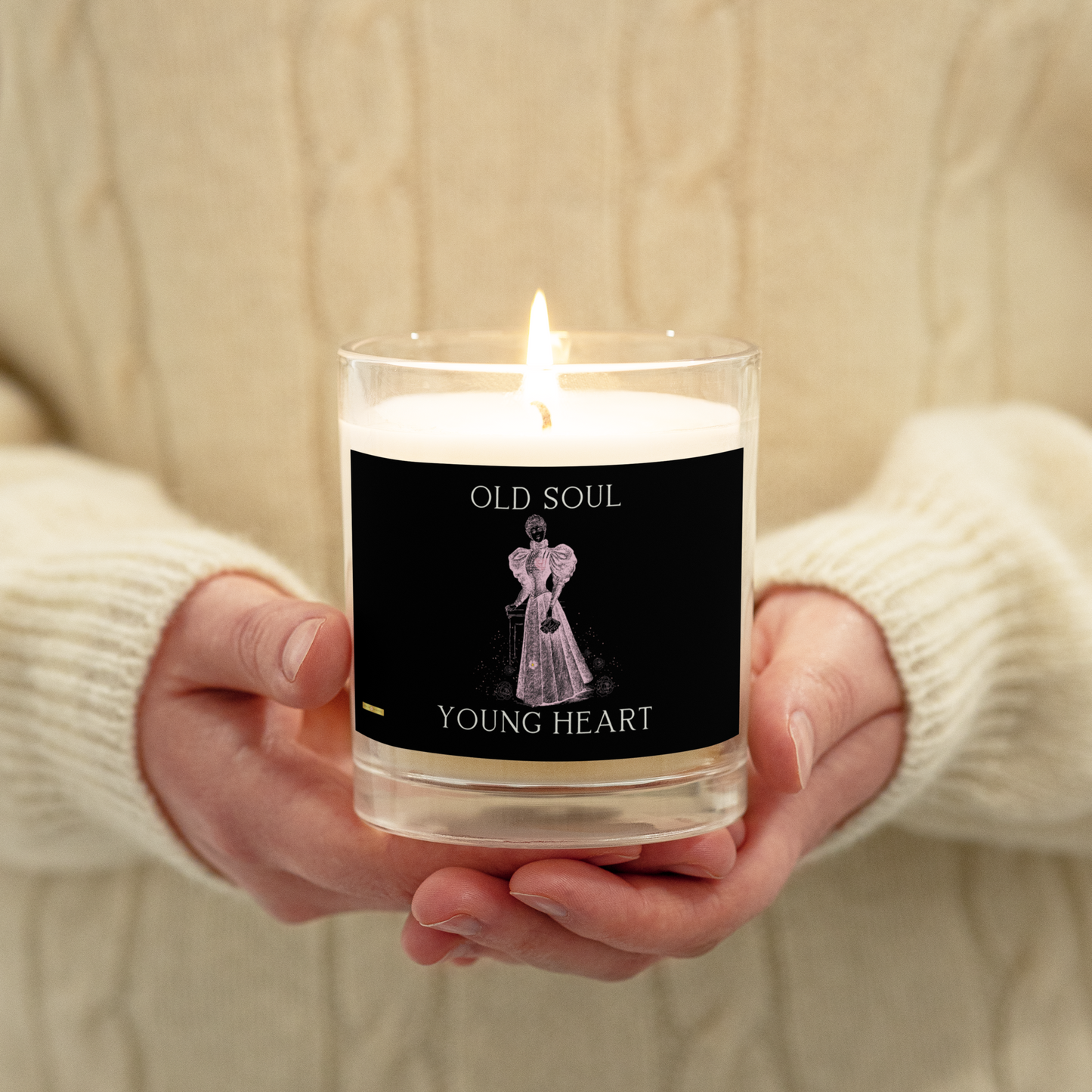 Old Soul Young Heart-Glass jar soy wax candle - Darlin Primrose