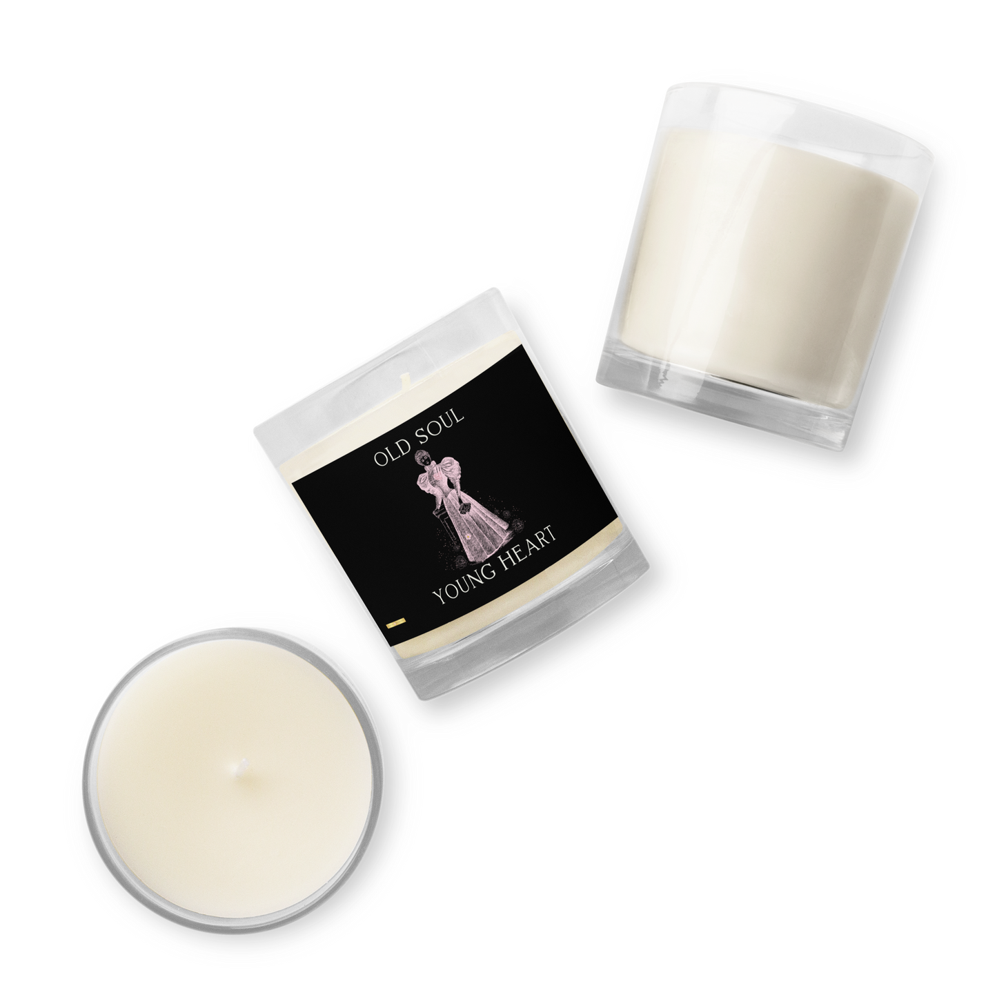 Old Soul Young Heart-Glass jar soy wax candle - Darlin Primrose