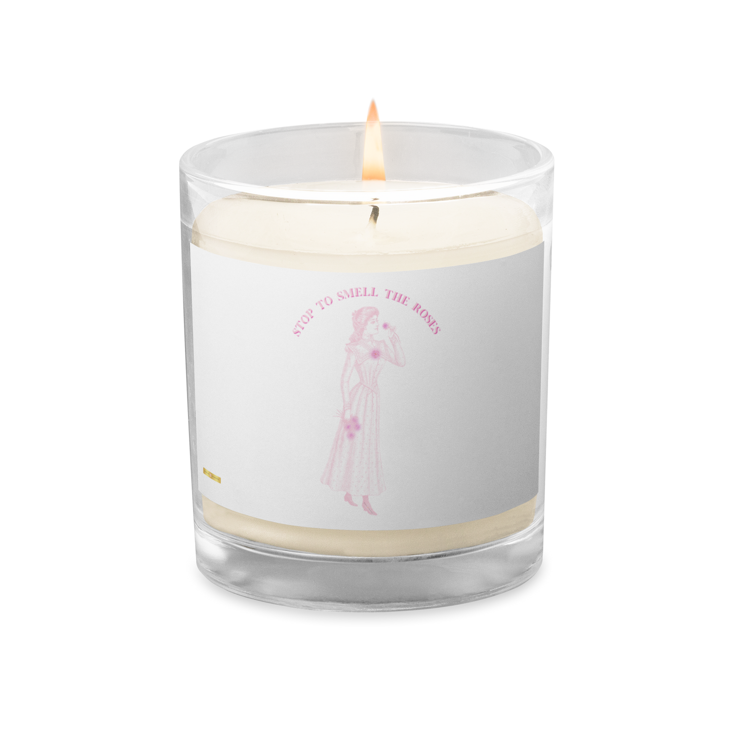 Stop To Smell The Roses ( White) Glass jar soy wax candle - Darlin Primrose