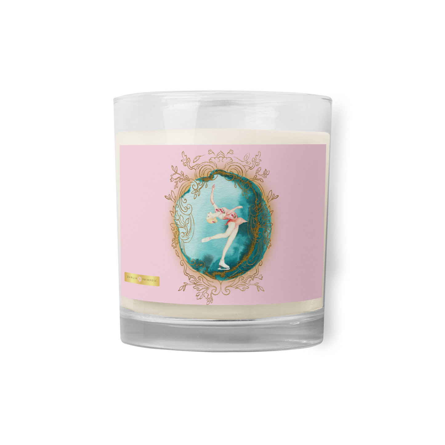 Rosalyn Layback ( Pink) Glass jar soy wax candle - Darlin Primrose
