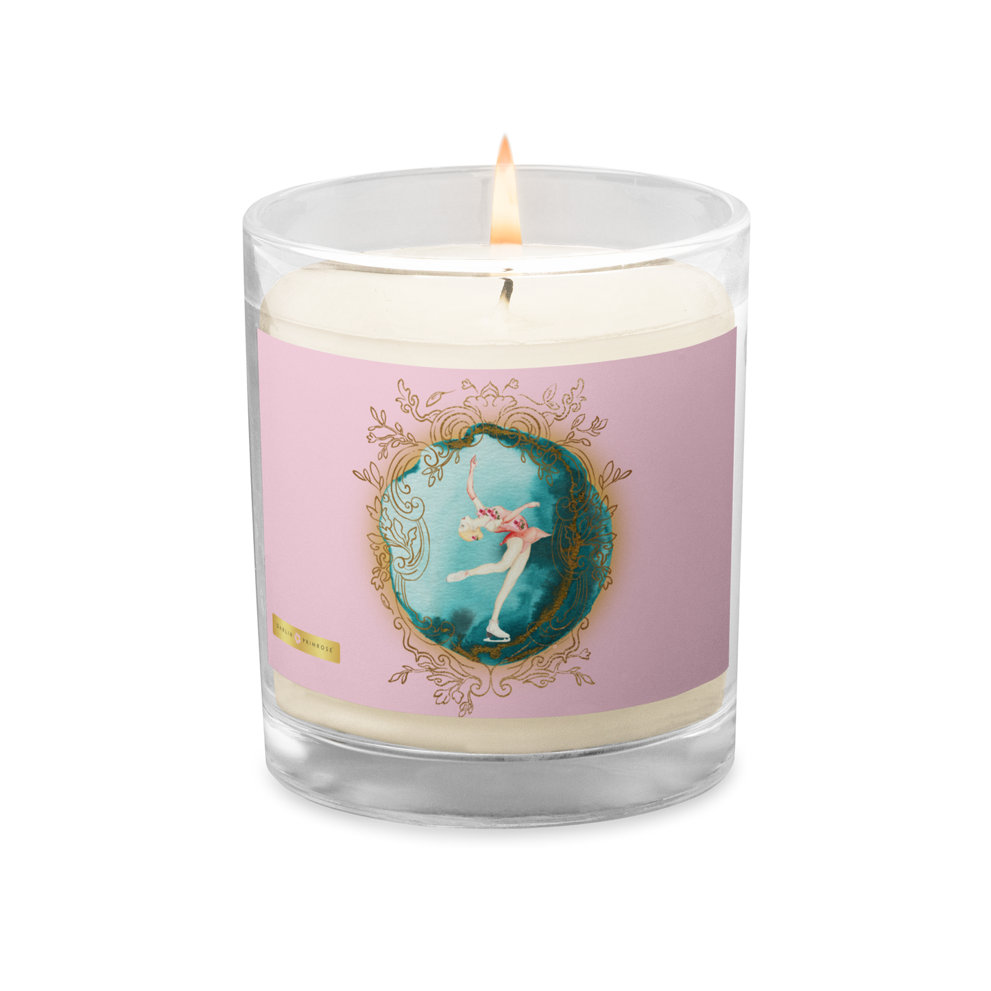 Rosalyn Layback ( Pink) Glass jar soy wax candle - Darlin Primrose