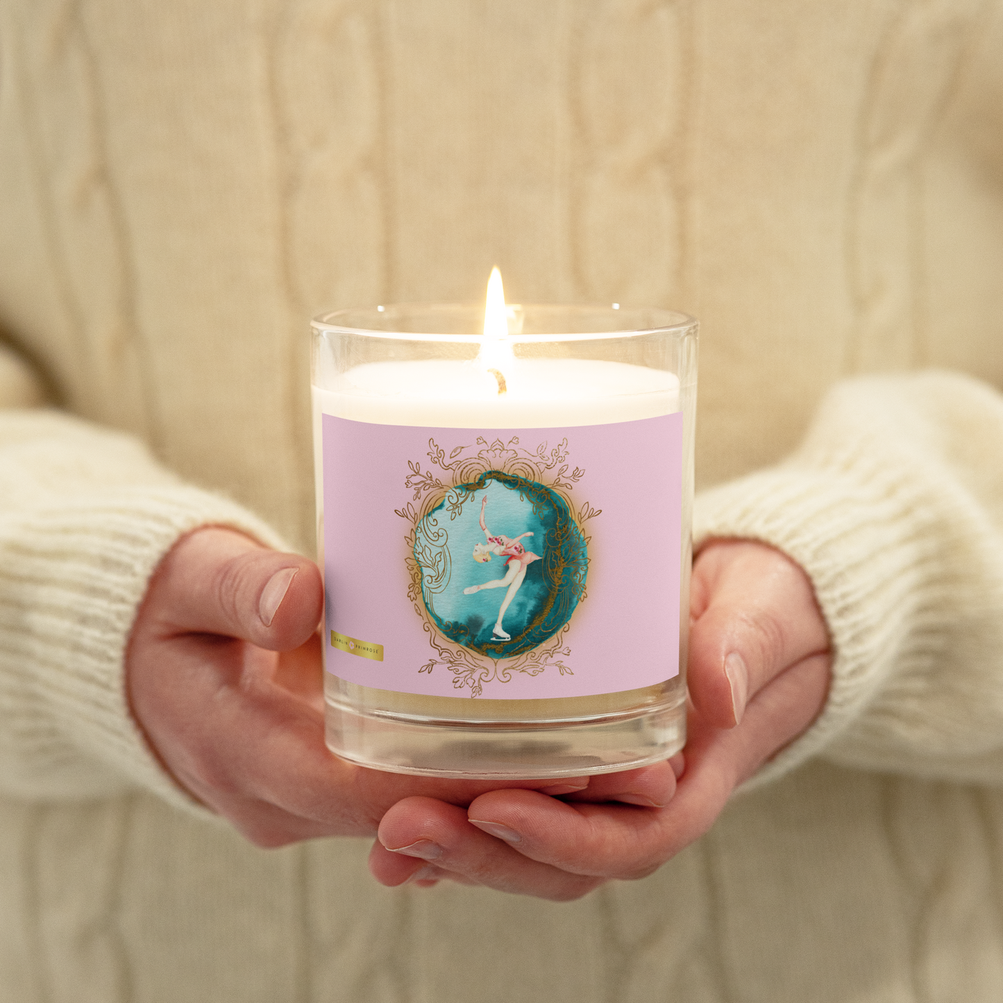 Rosalyn Layback ( Pink) Glass jar soy wax candle - Darlin Primrose