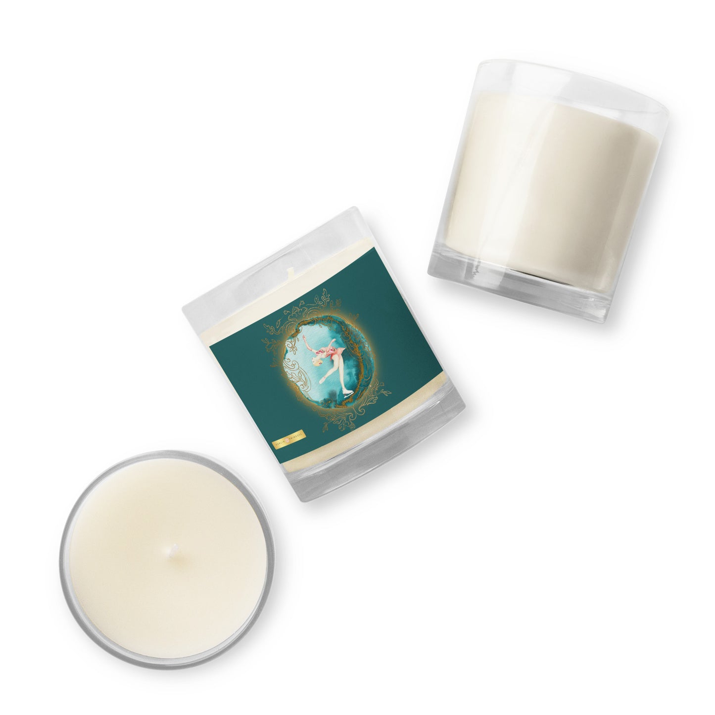 Rosalyn Layback ( Green) Glass jar soy wax candle - Darlin Primrose