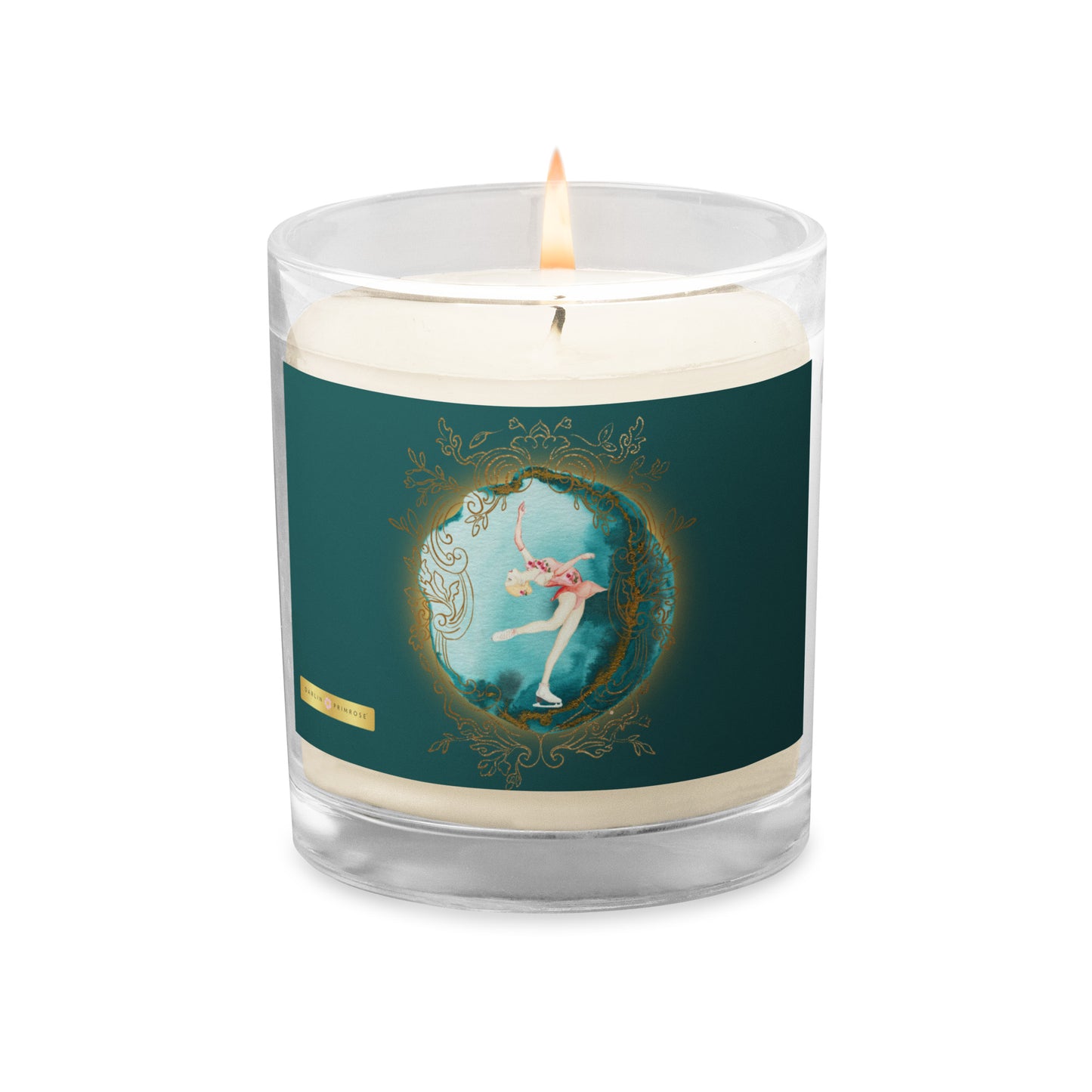 Rosalyn Layback ( Green) Glass jar soy wax candle - Darlin Primrose