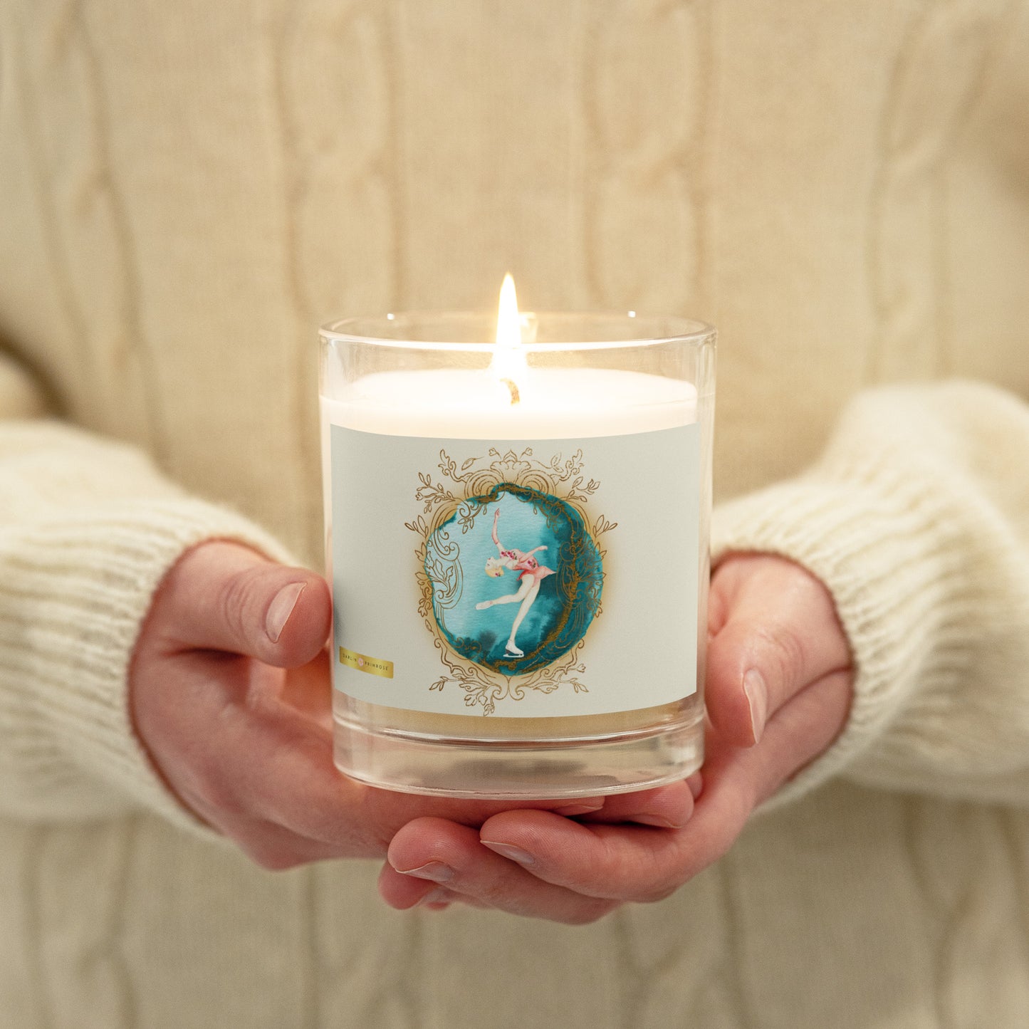 Rosalyn Layback ( Cream) Glass jar soy wax candle - Darlin Primrose