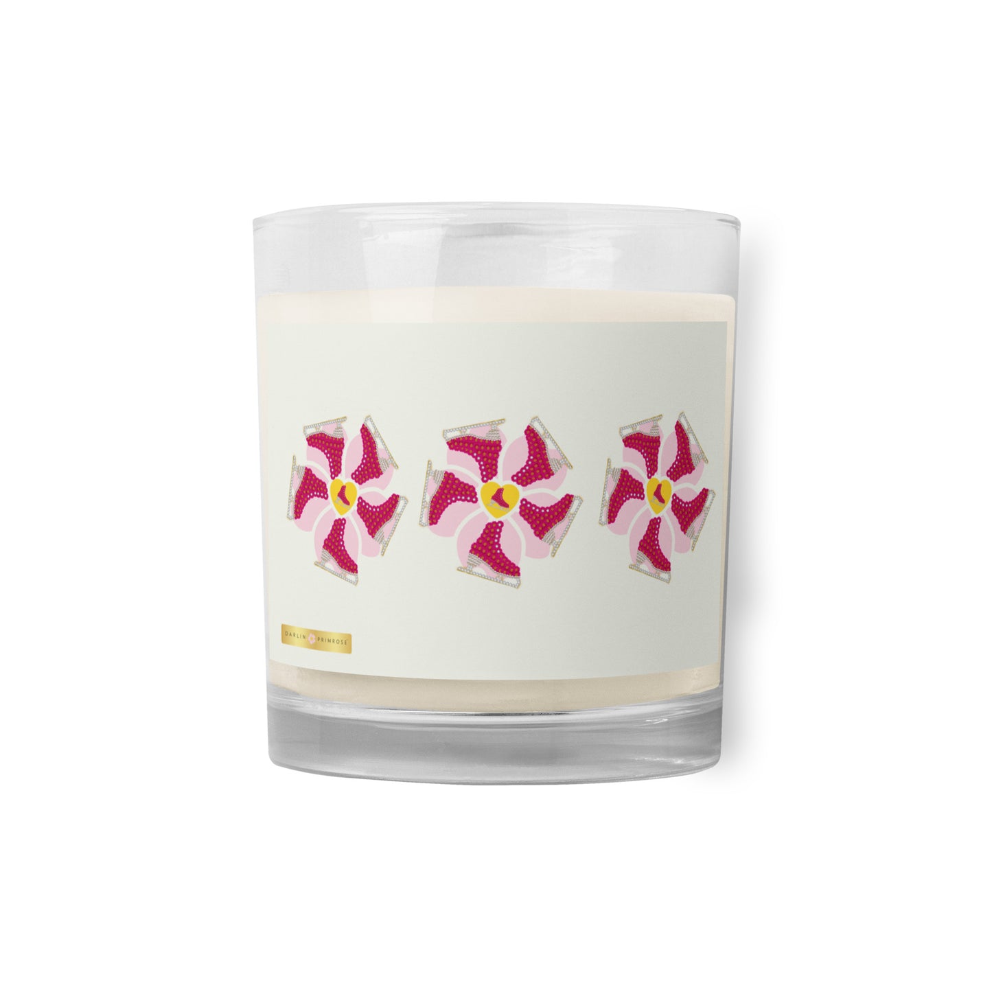 Flower Power Skates -Glass jar soy wax candle - Darlin Primrose