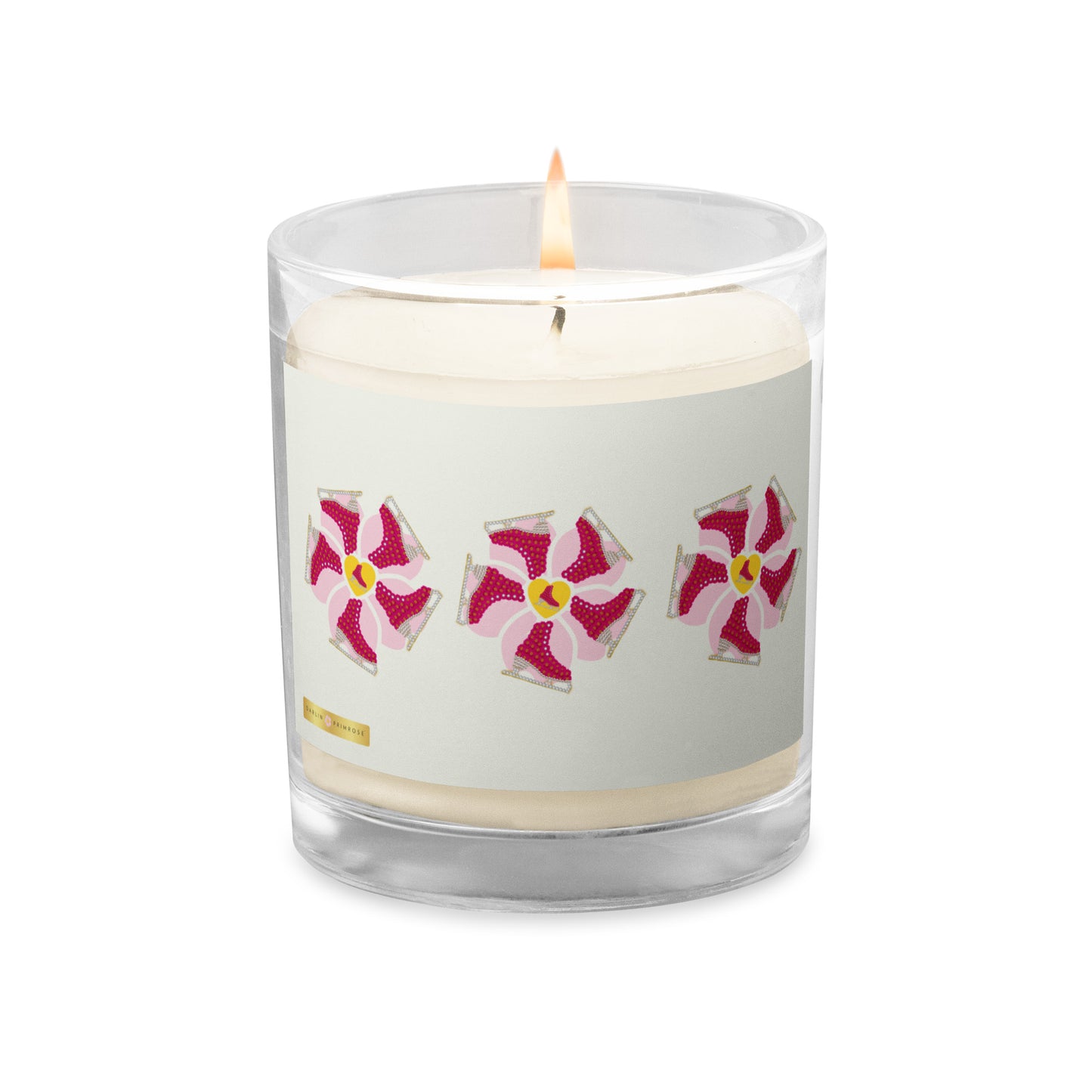 Flower Power Skates -Glass jar soy wax candle - Darlin Primrose