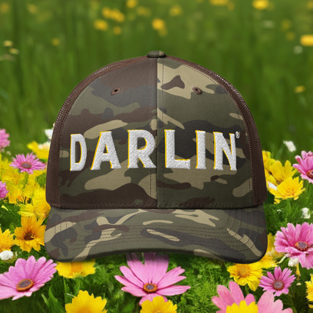 Darlin® Camouflage Trucker Hat - Retro Snapback for Camo Lovers - Darlin Primrose