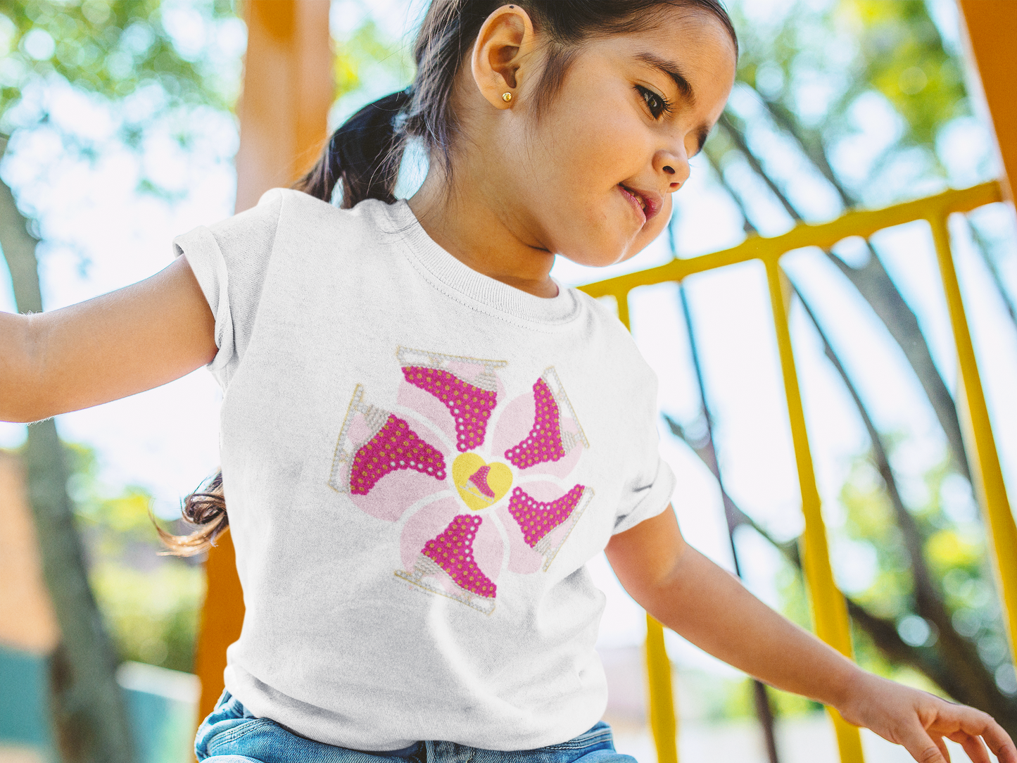 Flower Power Skates- Kids Short Sleeve Tee - Darlin Primrose