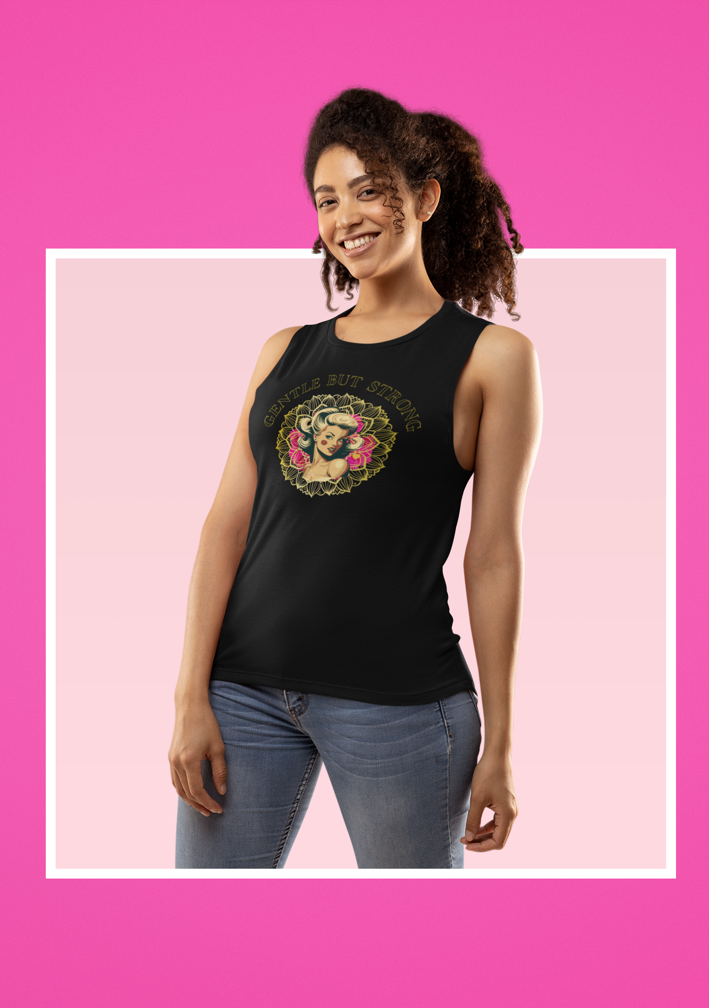 Gentle but Strong - Women's Flowy Scoop Muscle Tank - Darlin Primrose