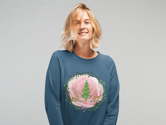 Reindeer on Roses -Unisex  Sweatshirt - Darlin Primrose
