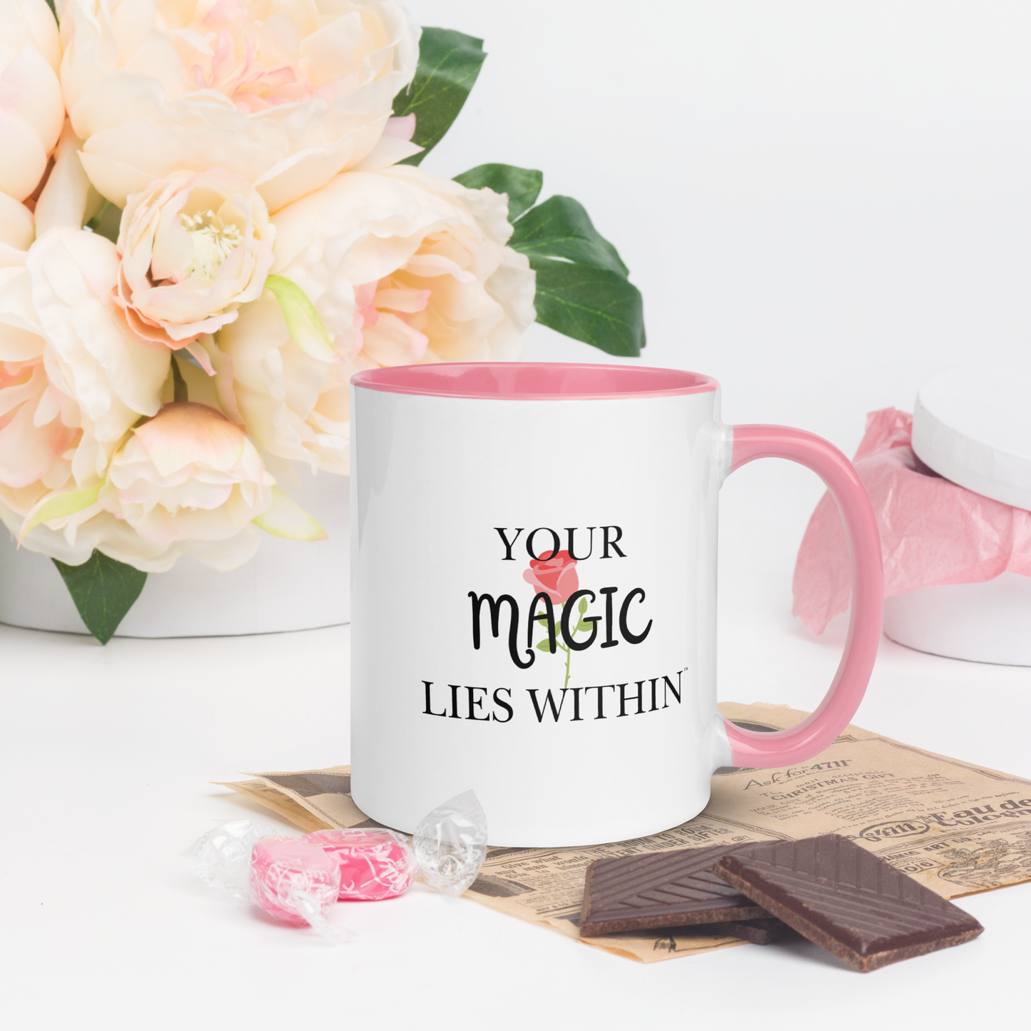 Your MAGIC lies within™ Mug with Color Inside - Darlin Primrose