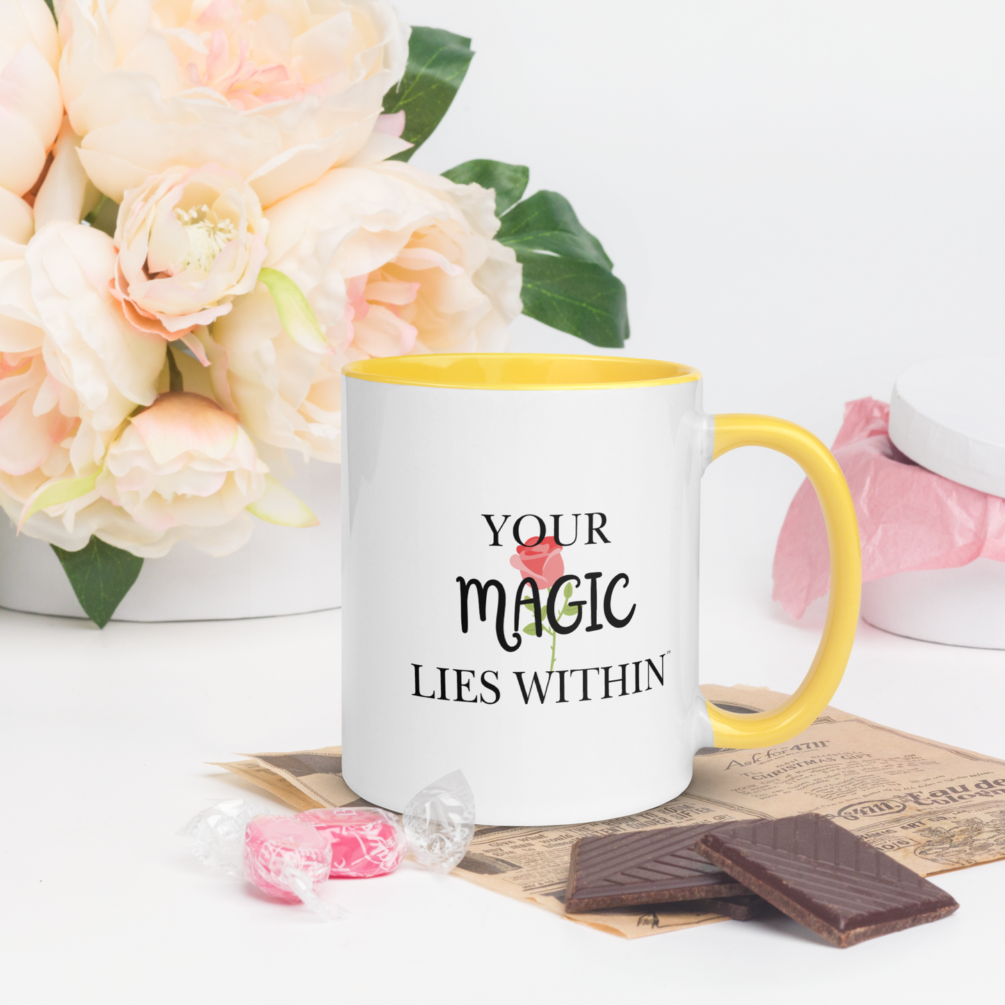 Your MAGIC lies within™ Mug with Color Inside - Darlin Primrose