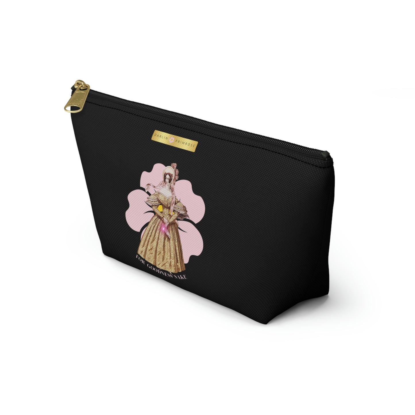 For Goodness Sake ( Black) Accessory Pouch w T-bottom - Darlin Primrose