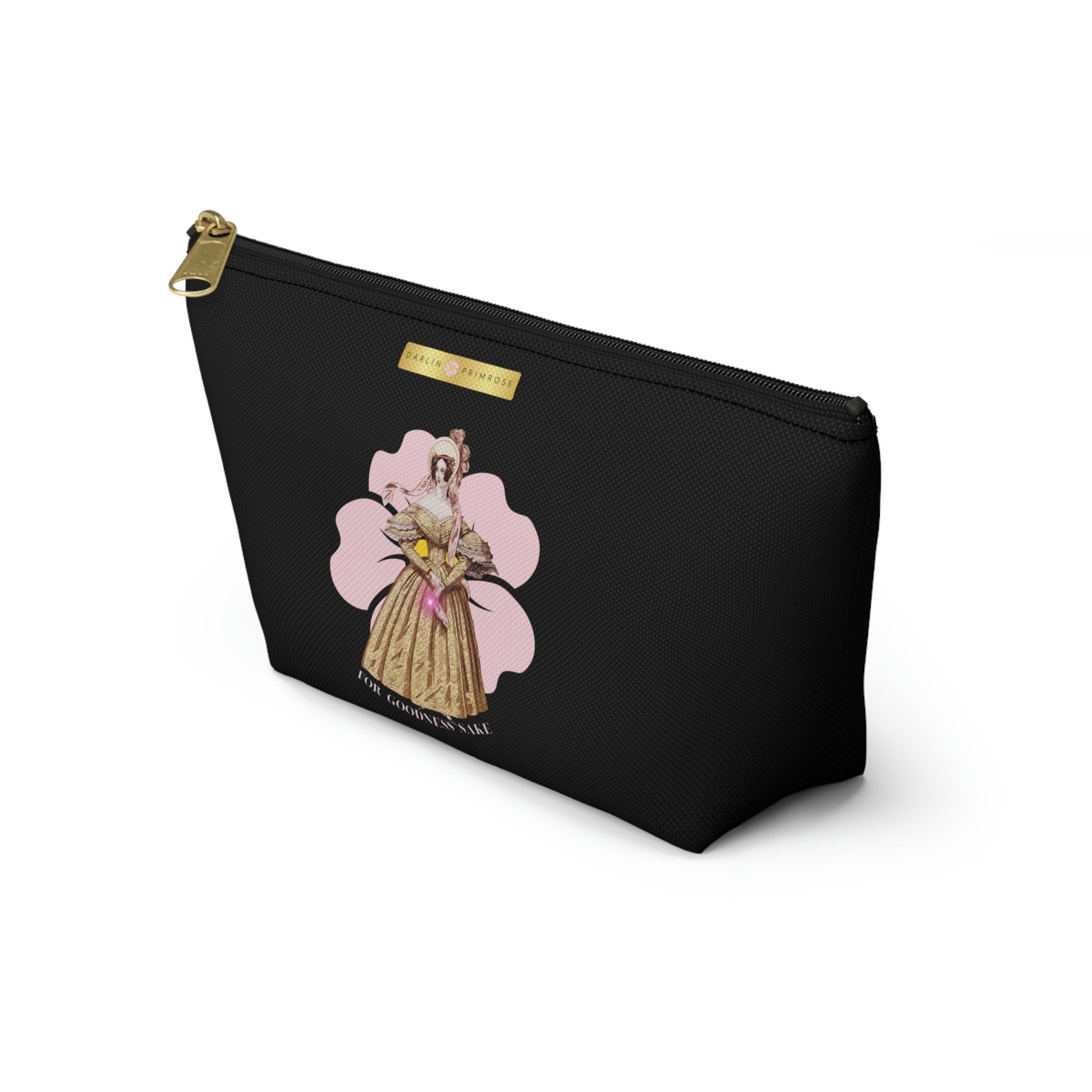 For Goodness Sake ( Black) Accessory Pouch w T-bottom - Darlin Primrose