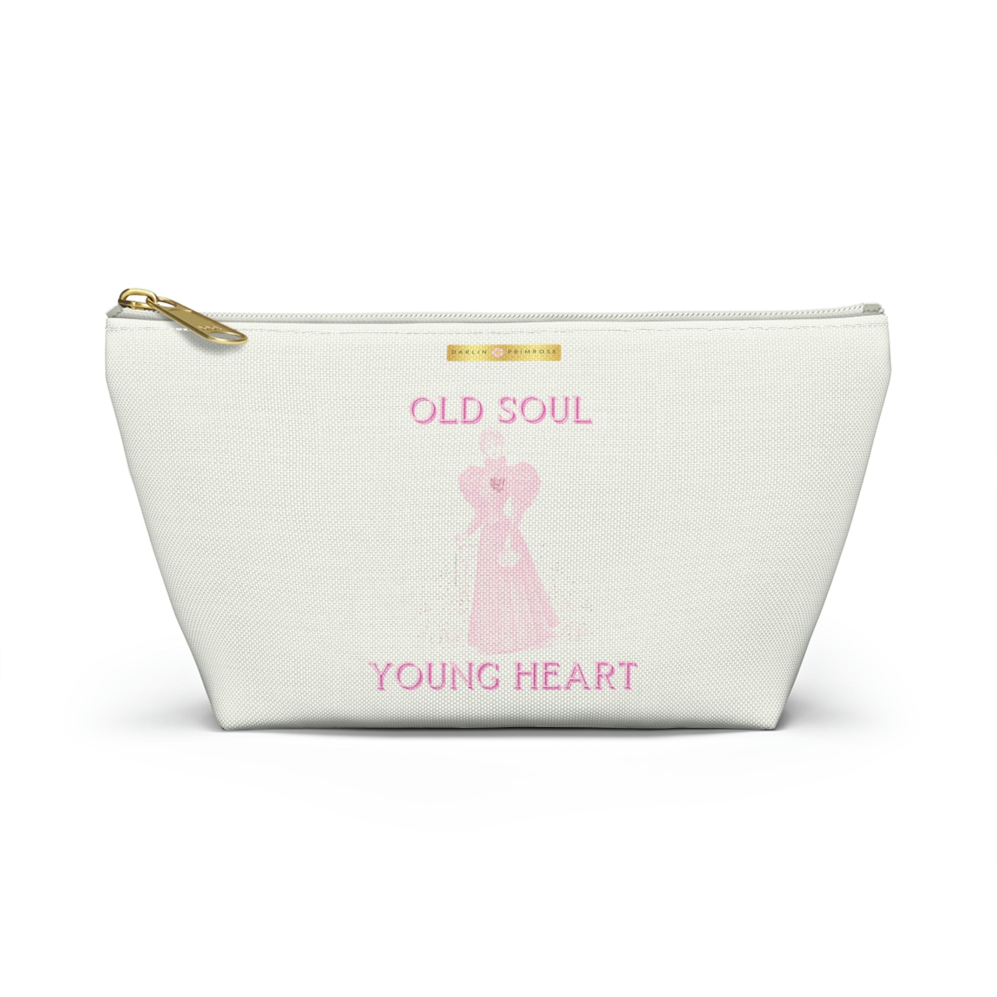 Old Soul Young Heart ( Cream) Accessory Pouch w T-bottom - Darlin Primrose