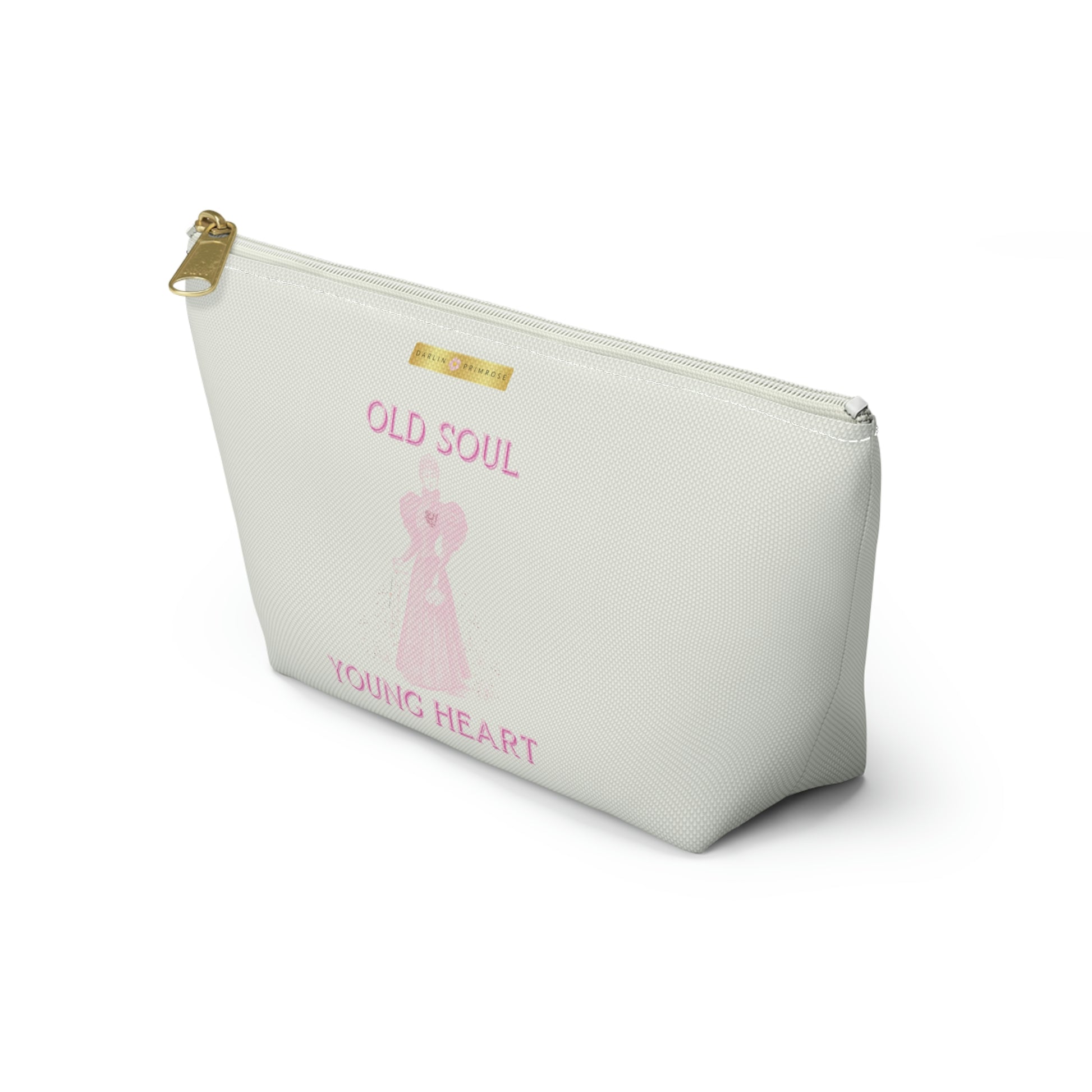 Old Soul Young Heart ( Cream) Accessory Pouch w T-bottom - Darlin Primrose