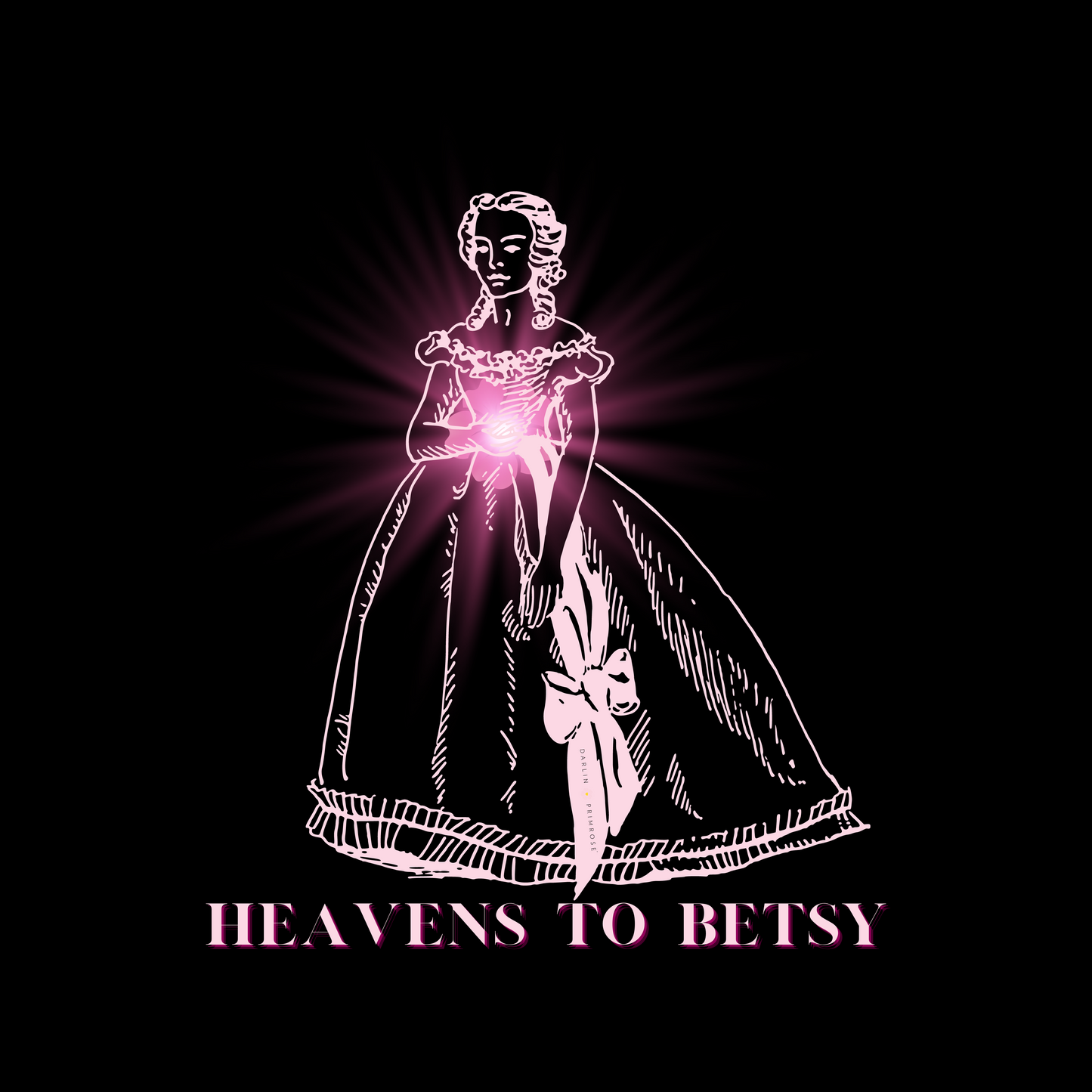 HEAVENS TO BETSY-BLACK TEE- DARLIN PRIMROSE™