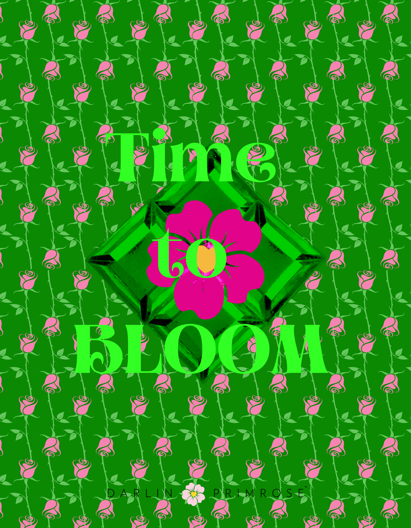 TIME TO BLOOM-Large Tote Bag-Darlin Primrose™
