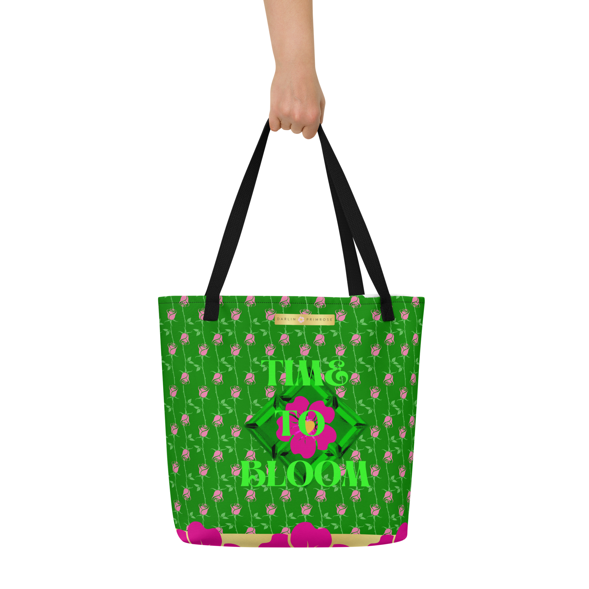 TIME TO BLOOM-Large Tote Bag-Darlin Primrose™