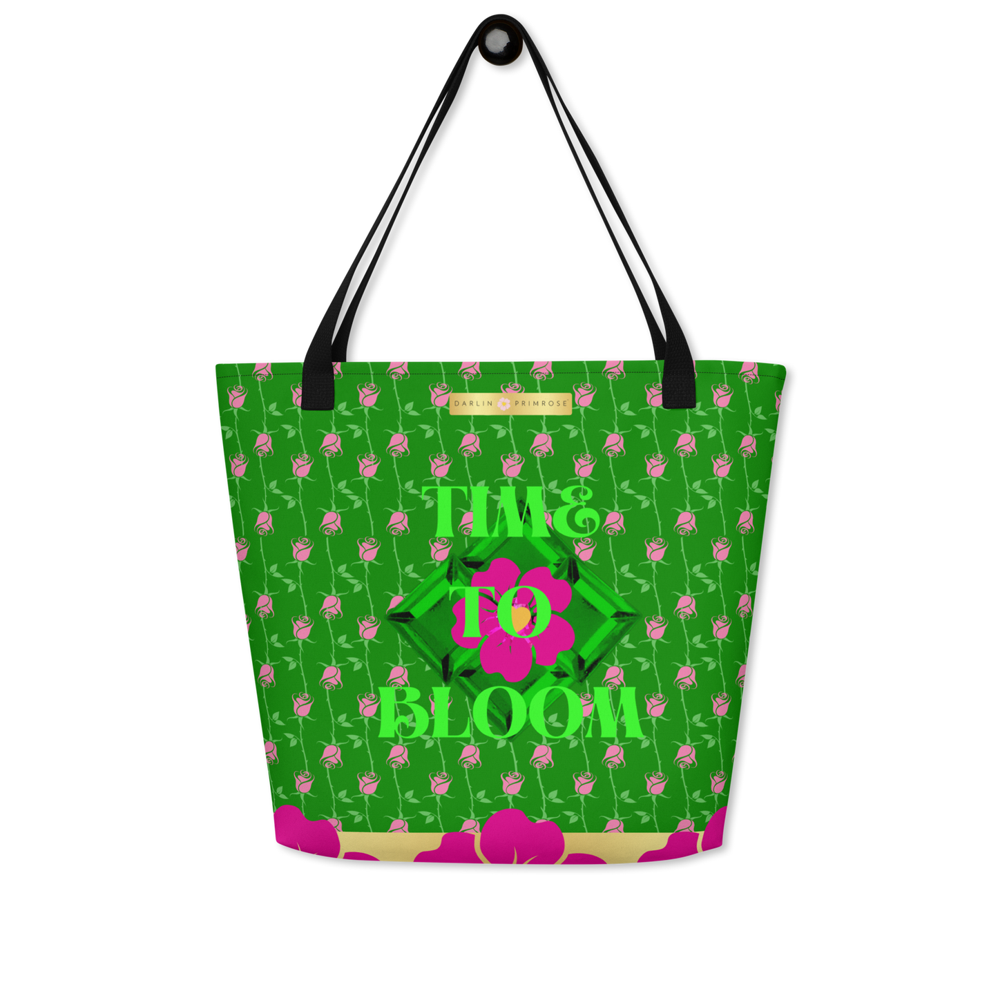 TIME TO BLOOM-Large Tote Bag-Darlin Primrose™