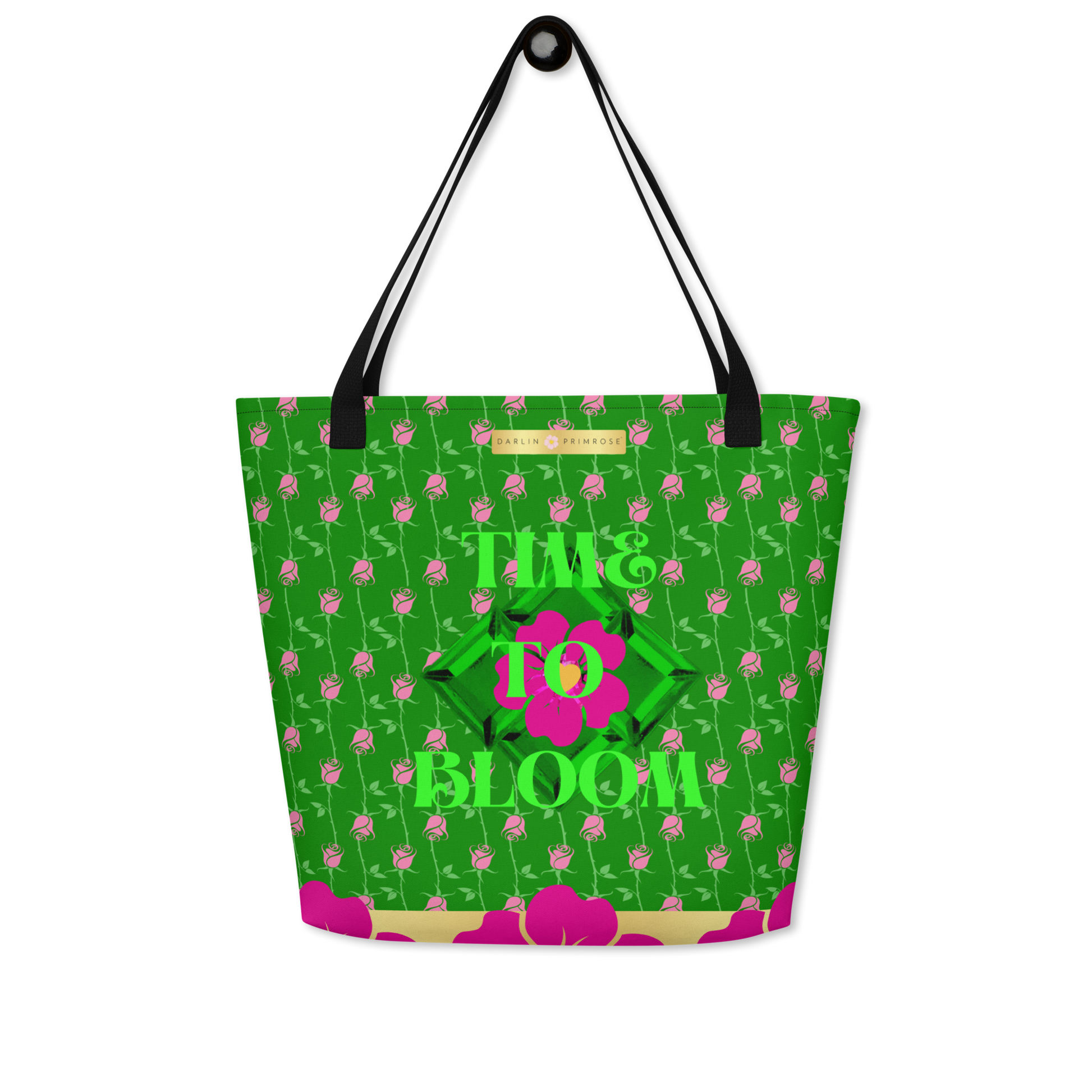 TIME TO BLOOM-Large Tote Bag-Darlin Primrose™