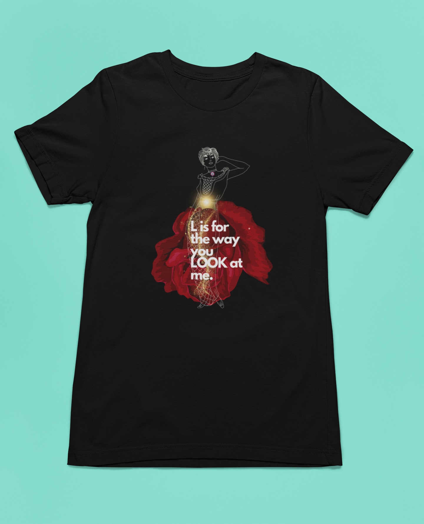 L is for the way you LOOK at me. Unisex Jersey Short Sleeve Tee - Darlin Primrose