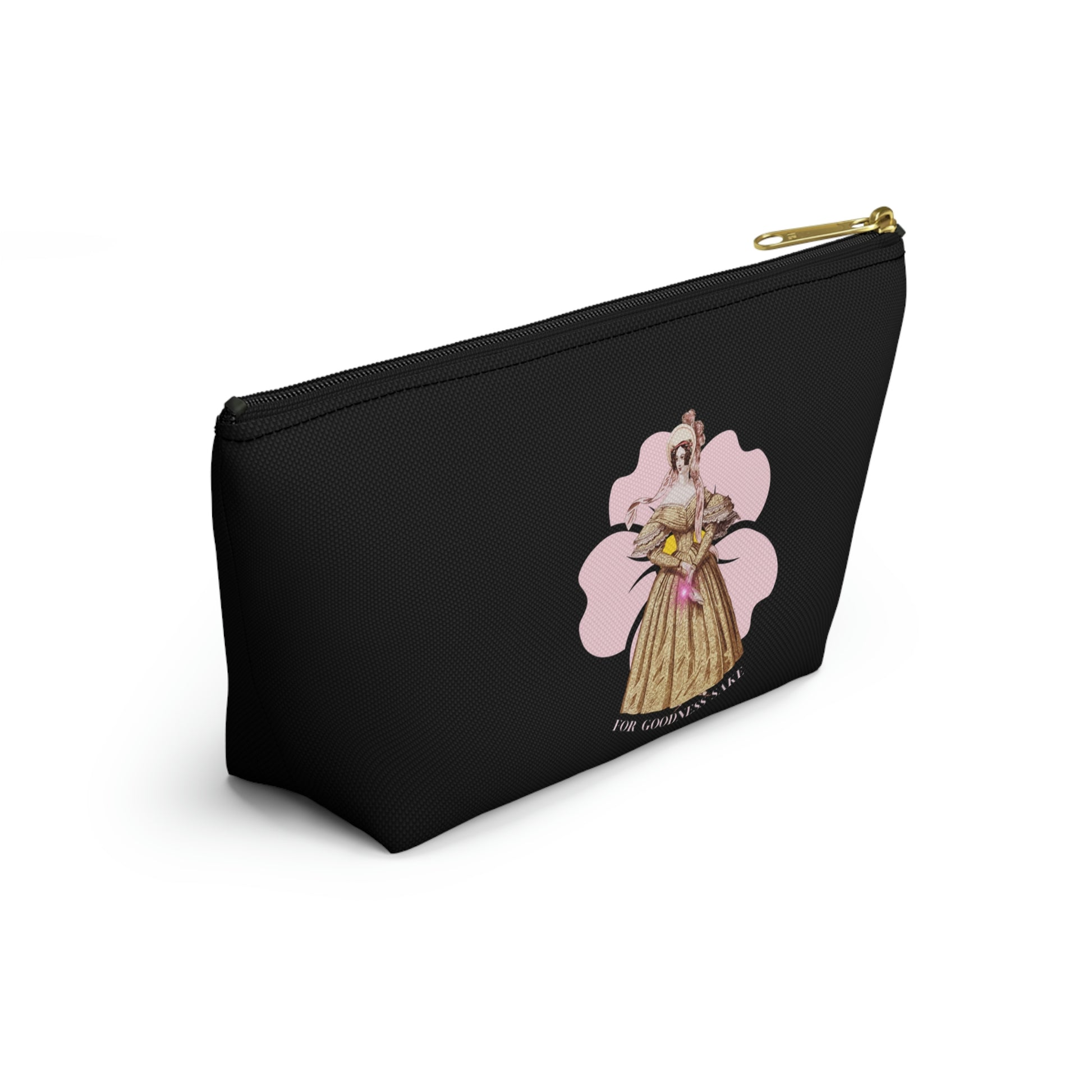 For Goodness Sake ( Black) Accessory Pouch w T-bottom - Darlin Primrose