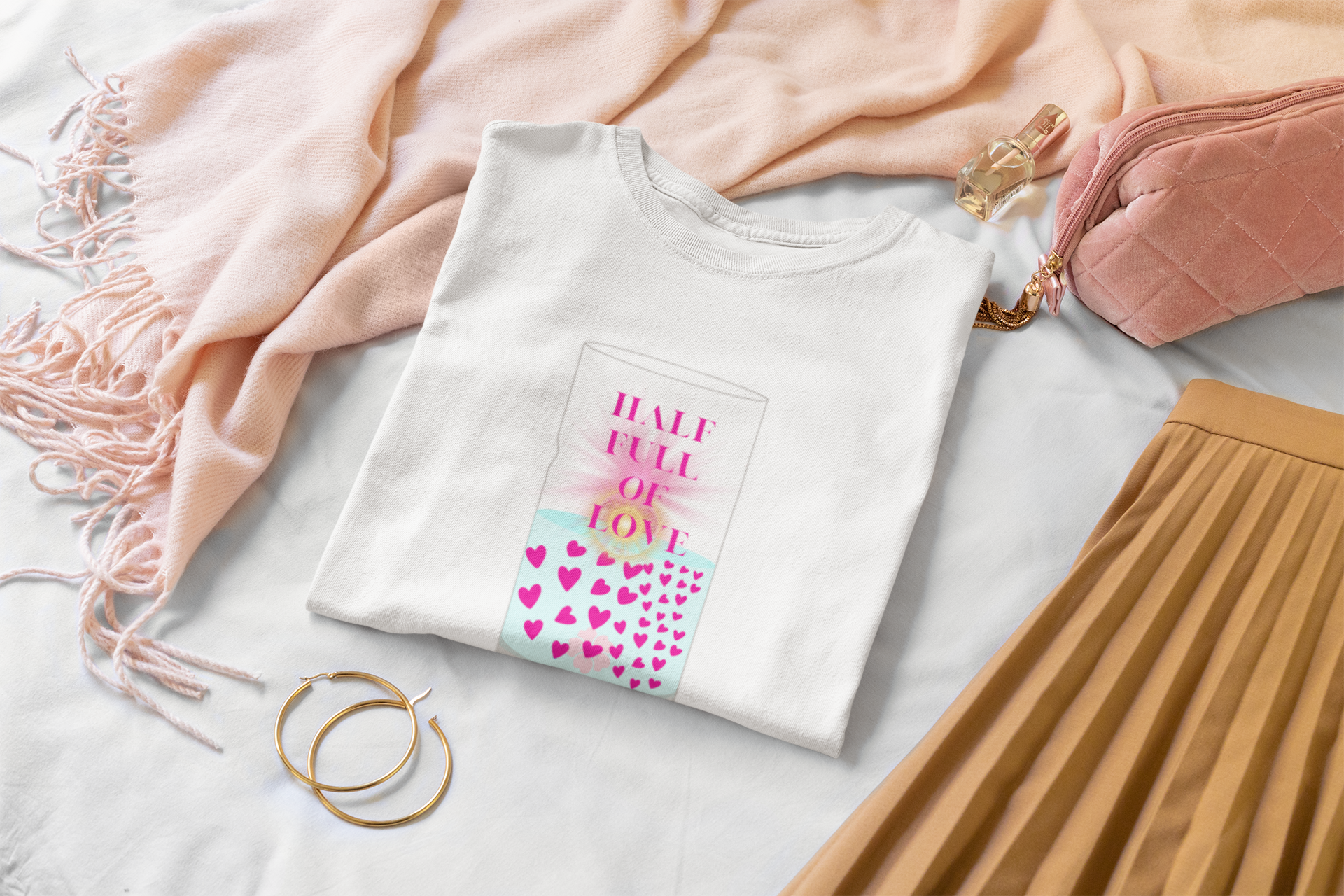 Half Full of LOVE- Woman's Softstyle Tee- Darlin Primrose™