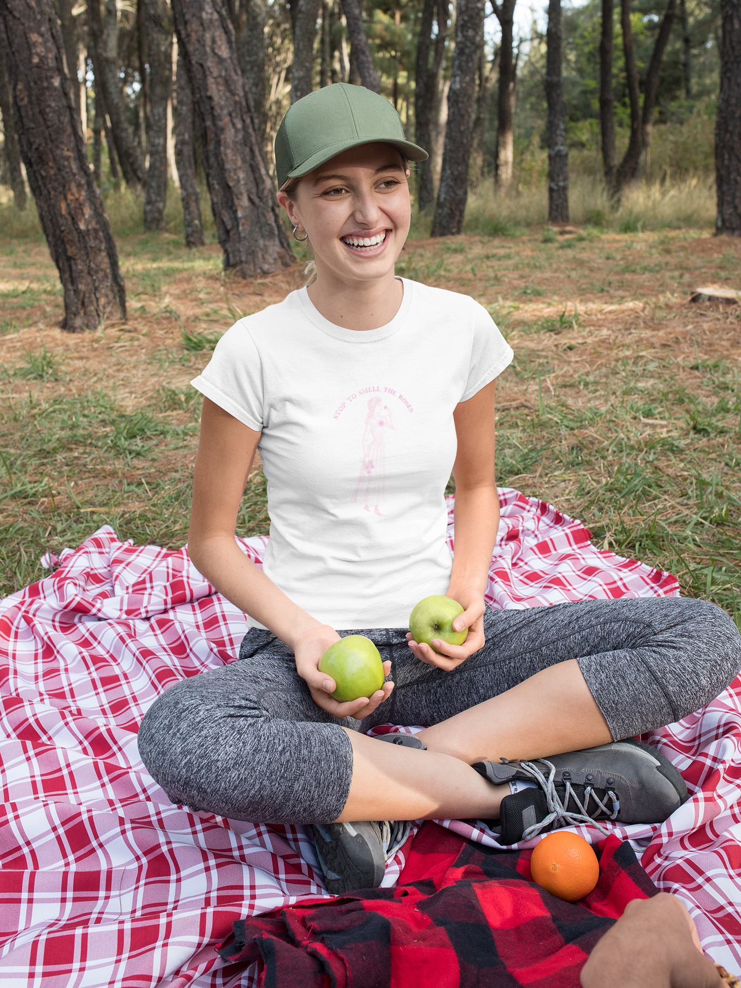 Stop to smell the roses-White Woman's Softstyle Tee-Darlin Primrose™