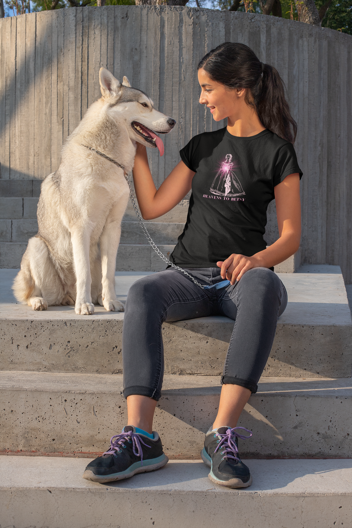 HEAVENS TO BETSY-BLACK TEE- DARLIN PRIMROSE™
