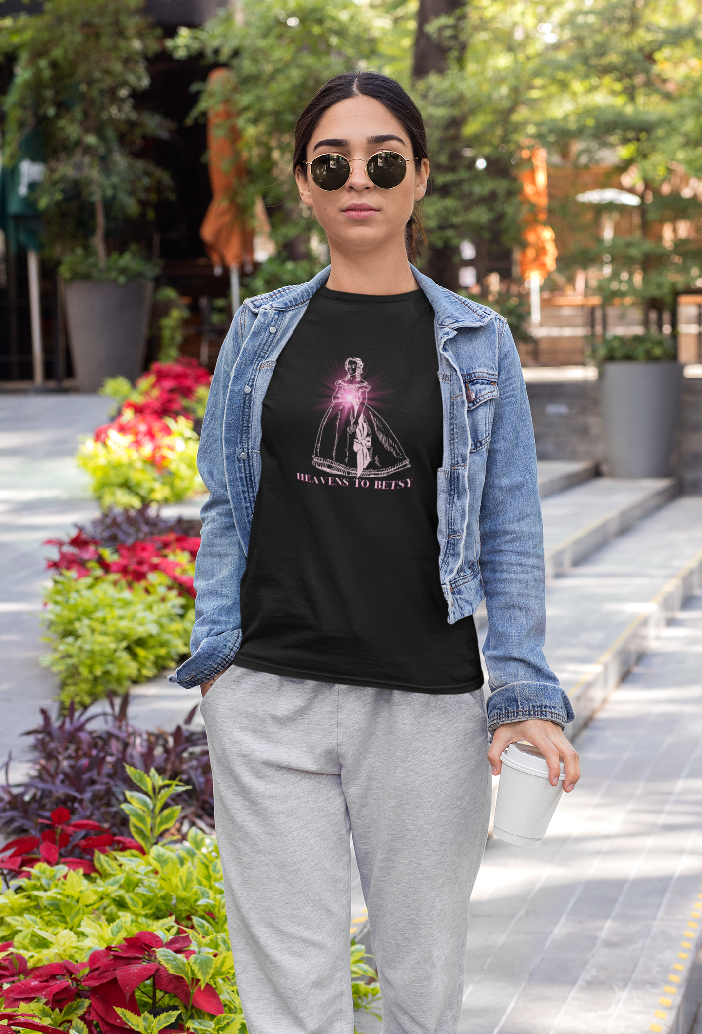 HEAVENS TO BETSY-BLACK TEE- DARLIN PRIMROSE™