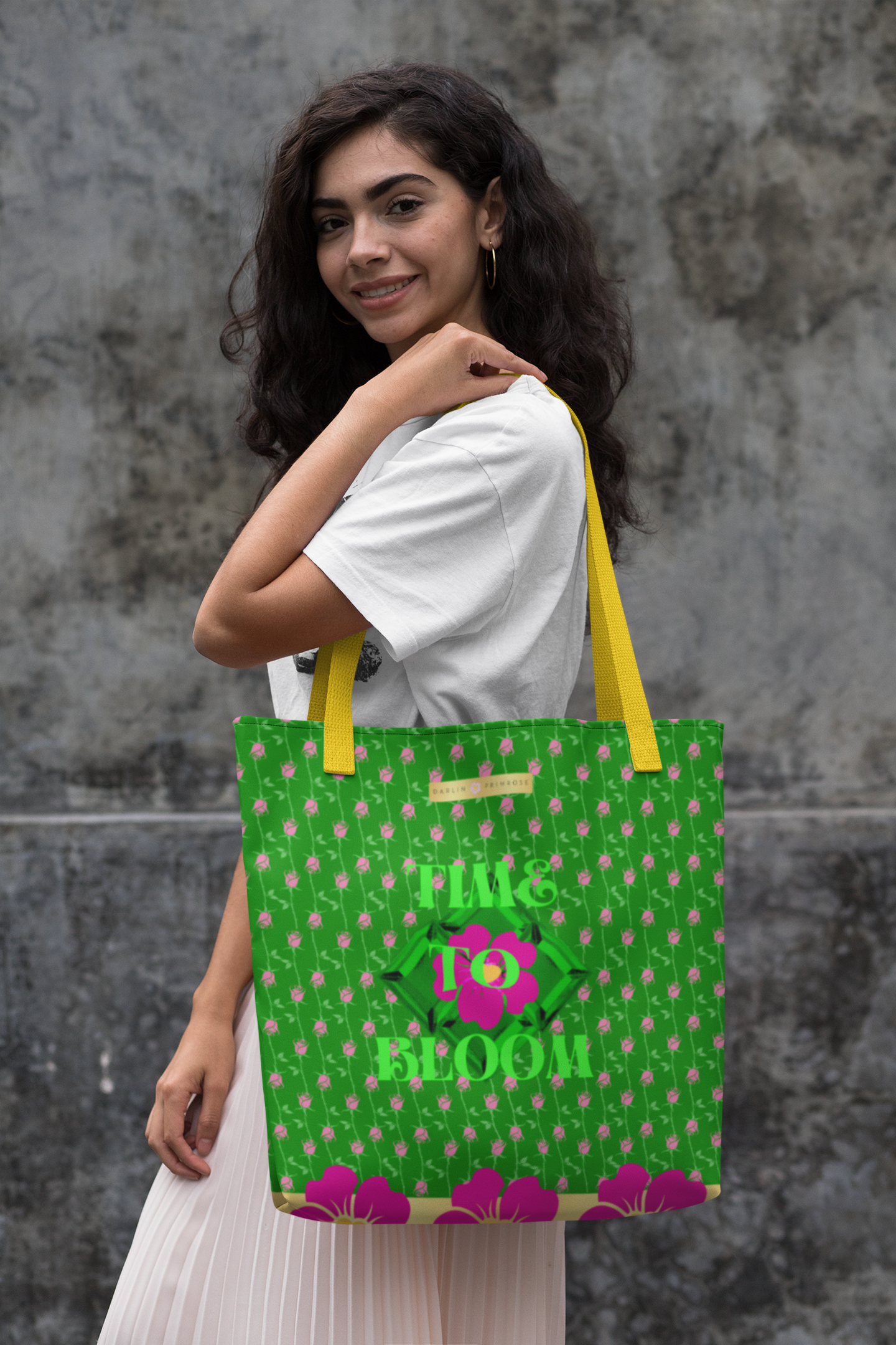 TIME TO BLOOM-Large Tote Bag-Darlin Primrose™