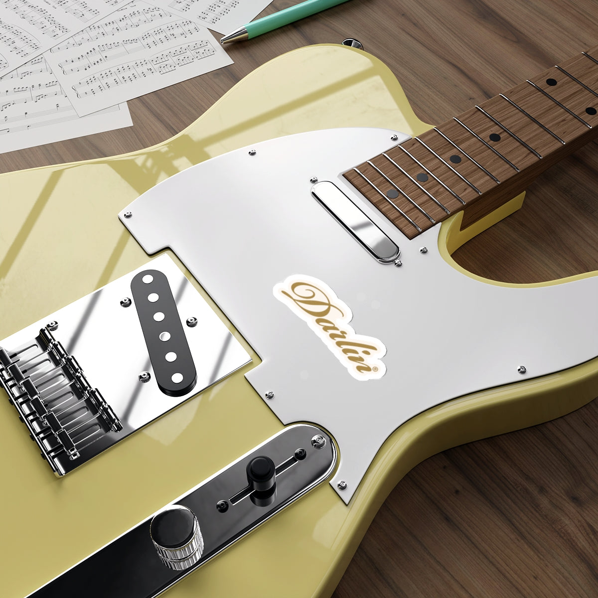 Darlin Script Die-Cut Sticker — Elegant Gold Calligraphy Sticker