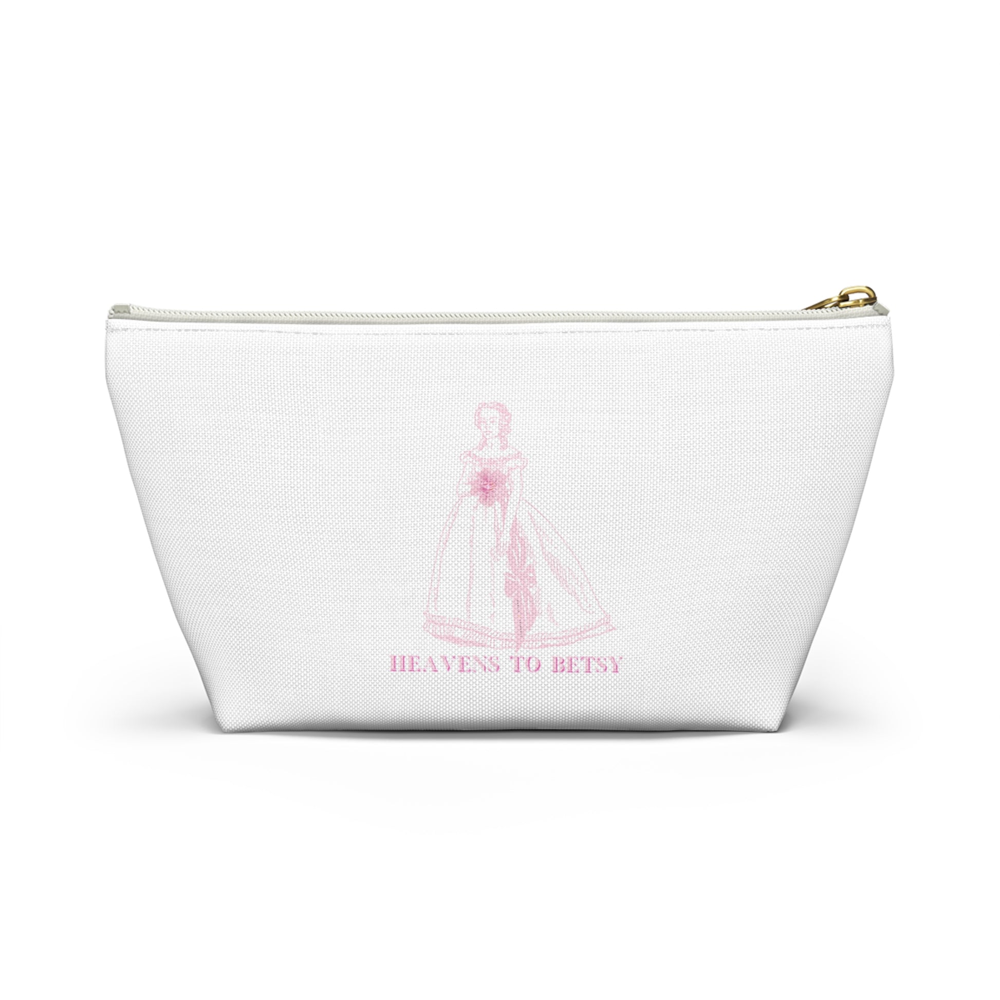 Heavens to Betsy ( White) -Accessory Pouch w T-bottom - Darlin Primrose