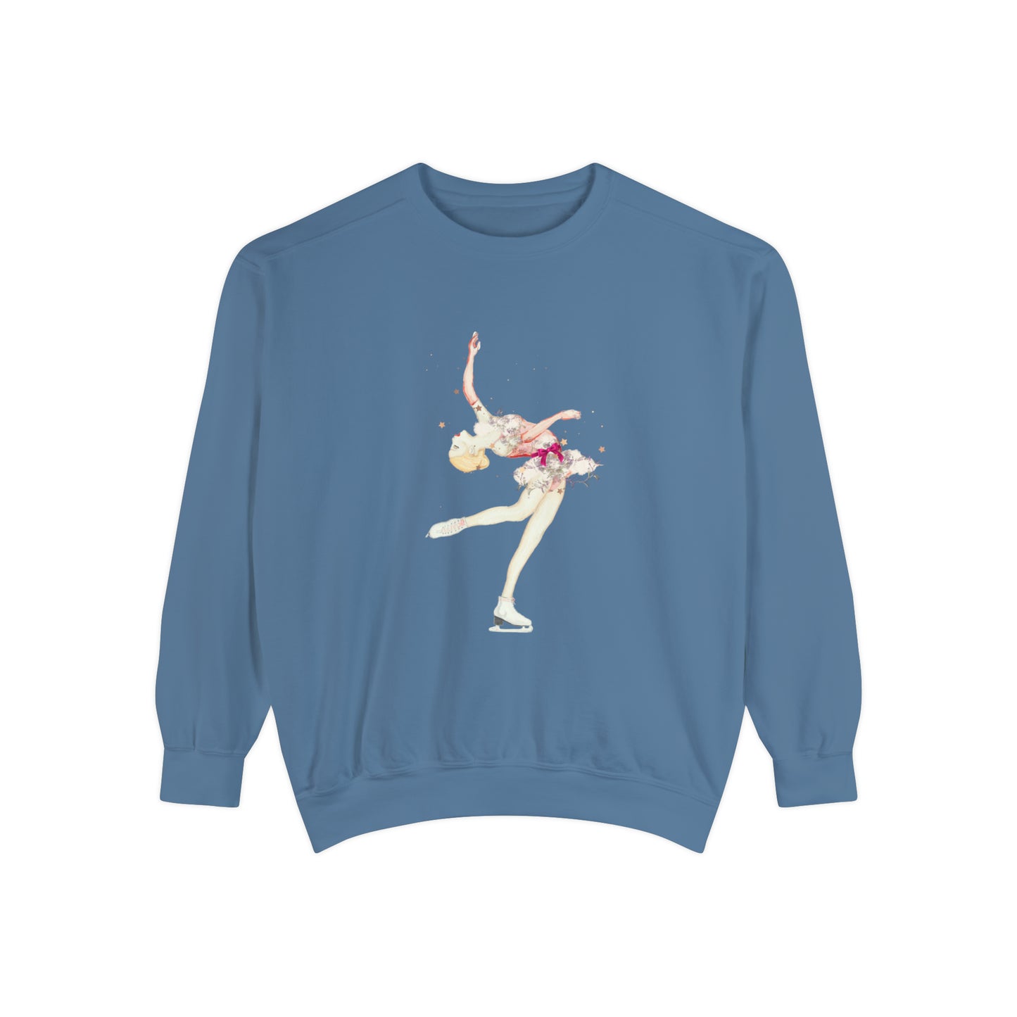 Skater with pink satin sashes- Unisex Garment-Dyed Sweatshirt - Darlin Primrose