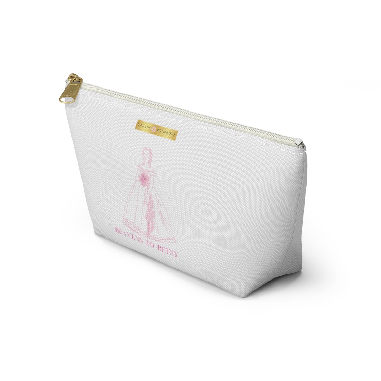 Heavens to Betsy ( White) -Accessory Pouch w T-bottom - Darlin Primrose