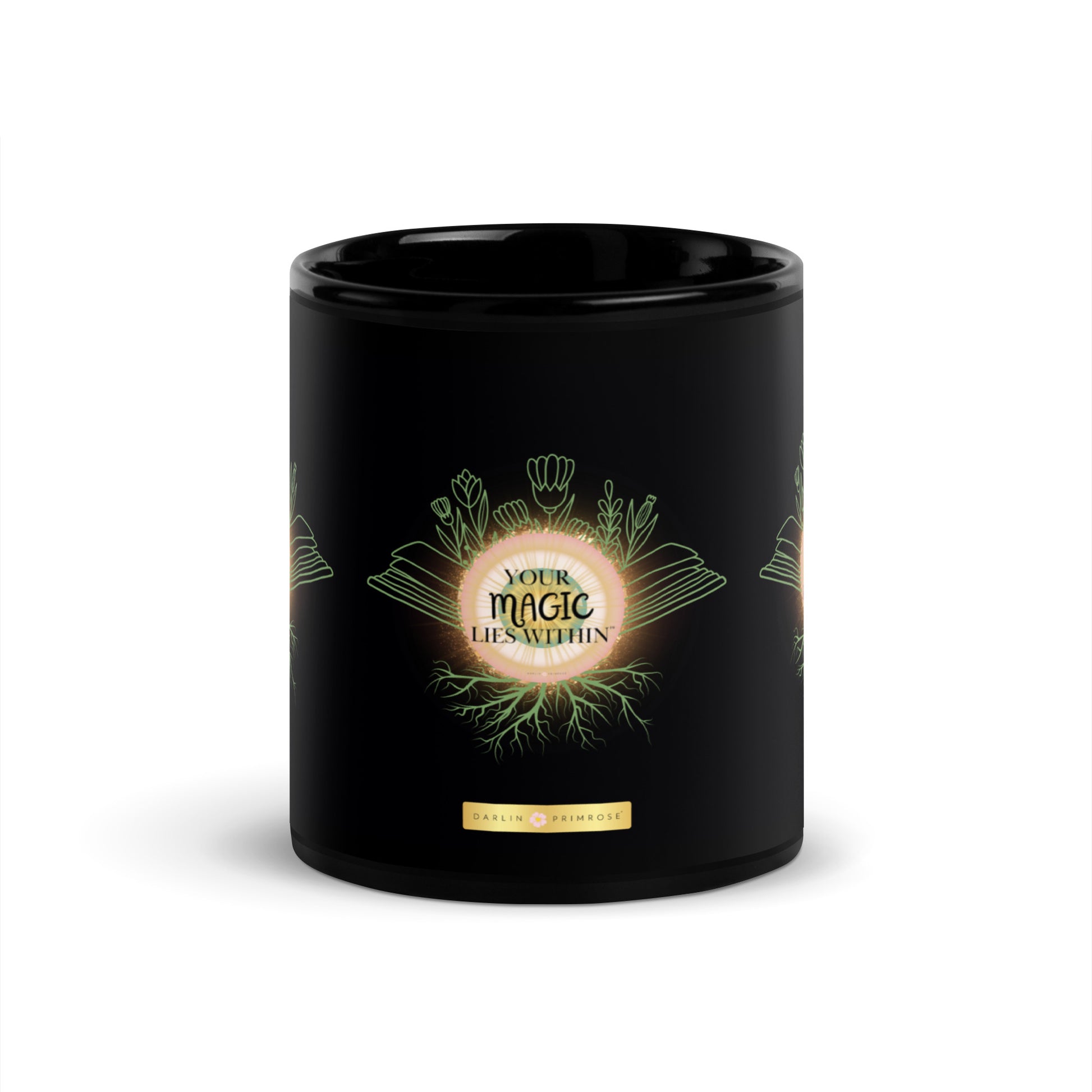 Your MAGIC lies within® Flower Book-Black Glossy Mug - Darlin Primrose