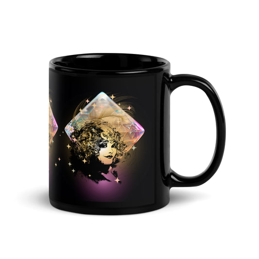 Crystal Clear, Sparkly & Sincere -Black Glossy Mug - Darlin Primrose