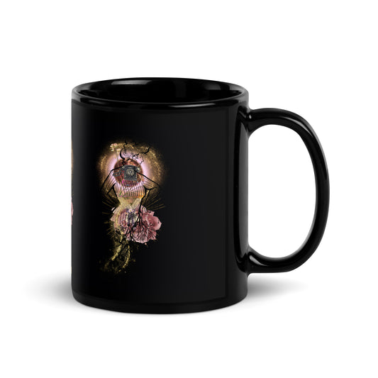 Loves on the line-Black Glossy Mug - Darlin Primrose