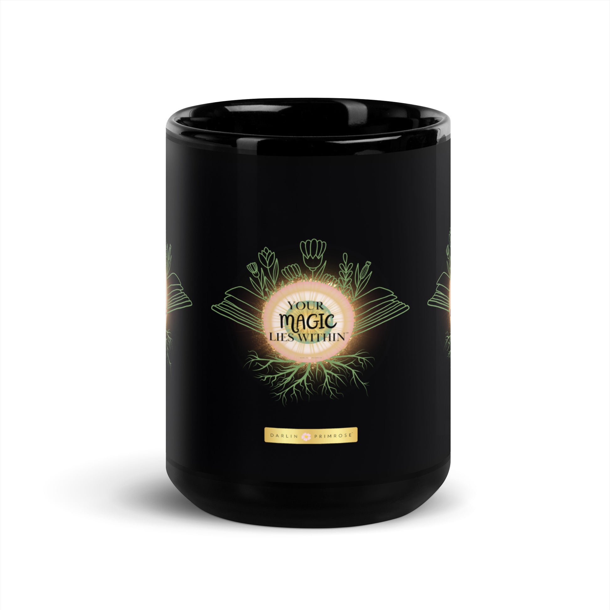 Your MAGIC lies within® Flower Book-Black Glossy Mug - Darlin Primrose