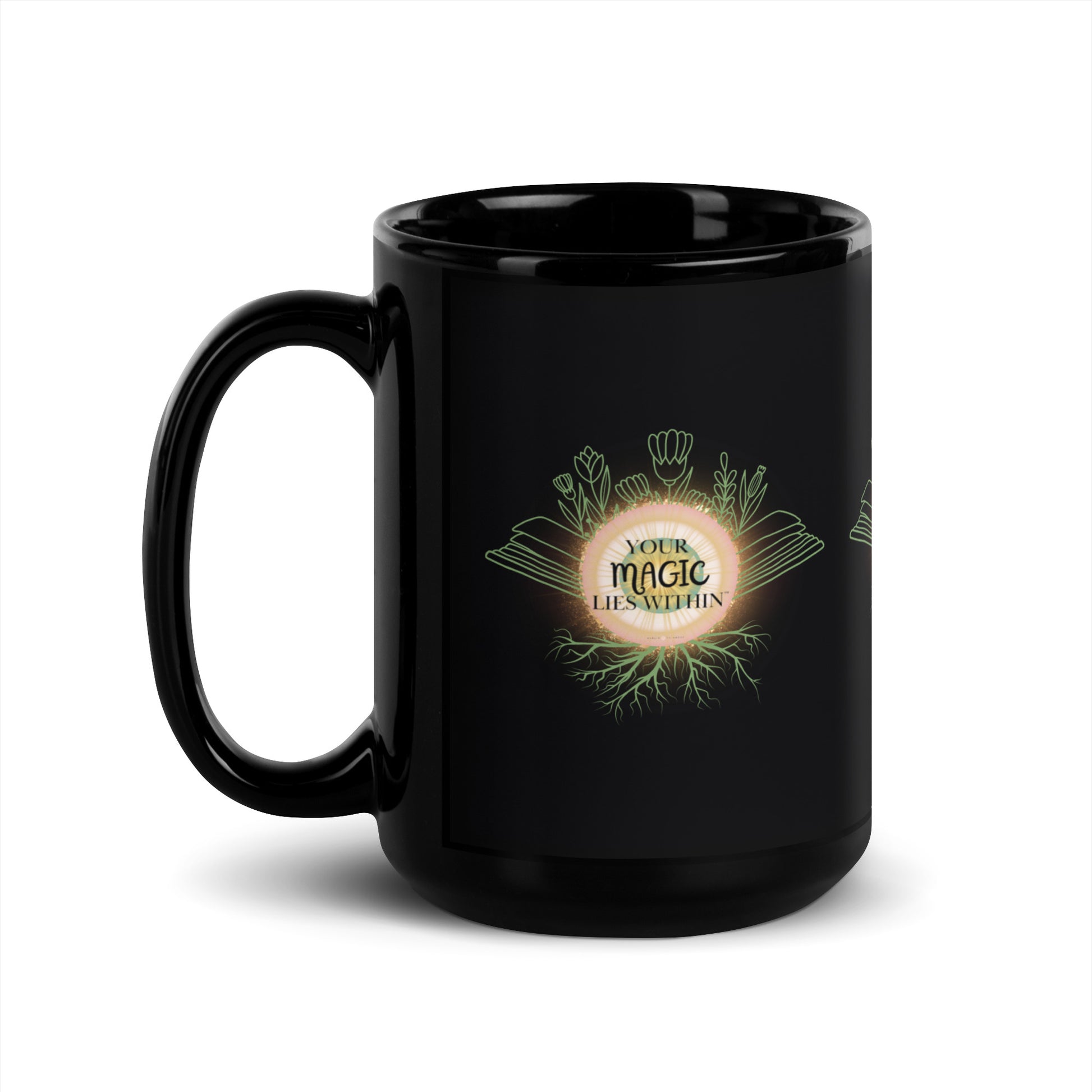 Your MAGIC lies within® Flower Book-Black Glossy Mug - Darlin Primrose